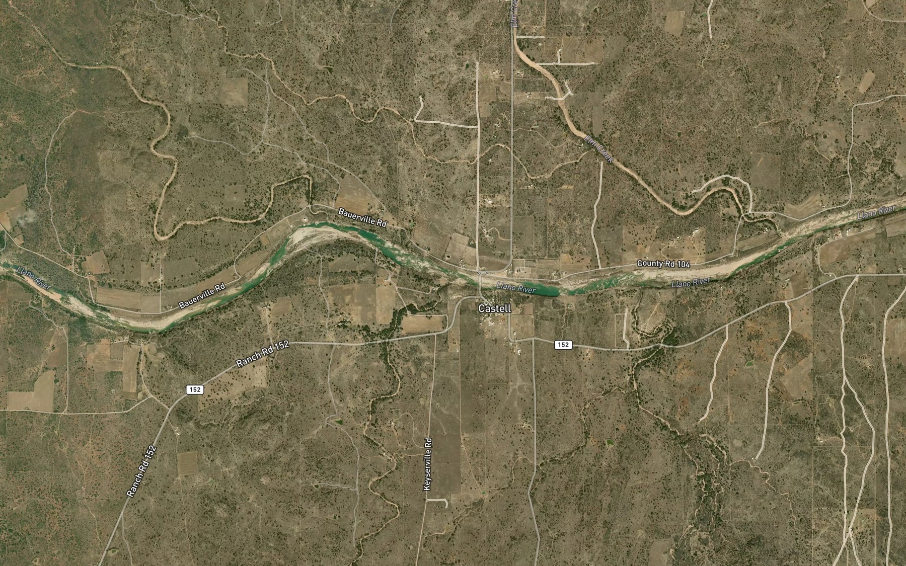 Satellite map of the Keyser Creek