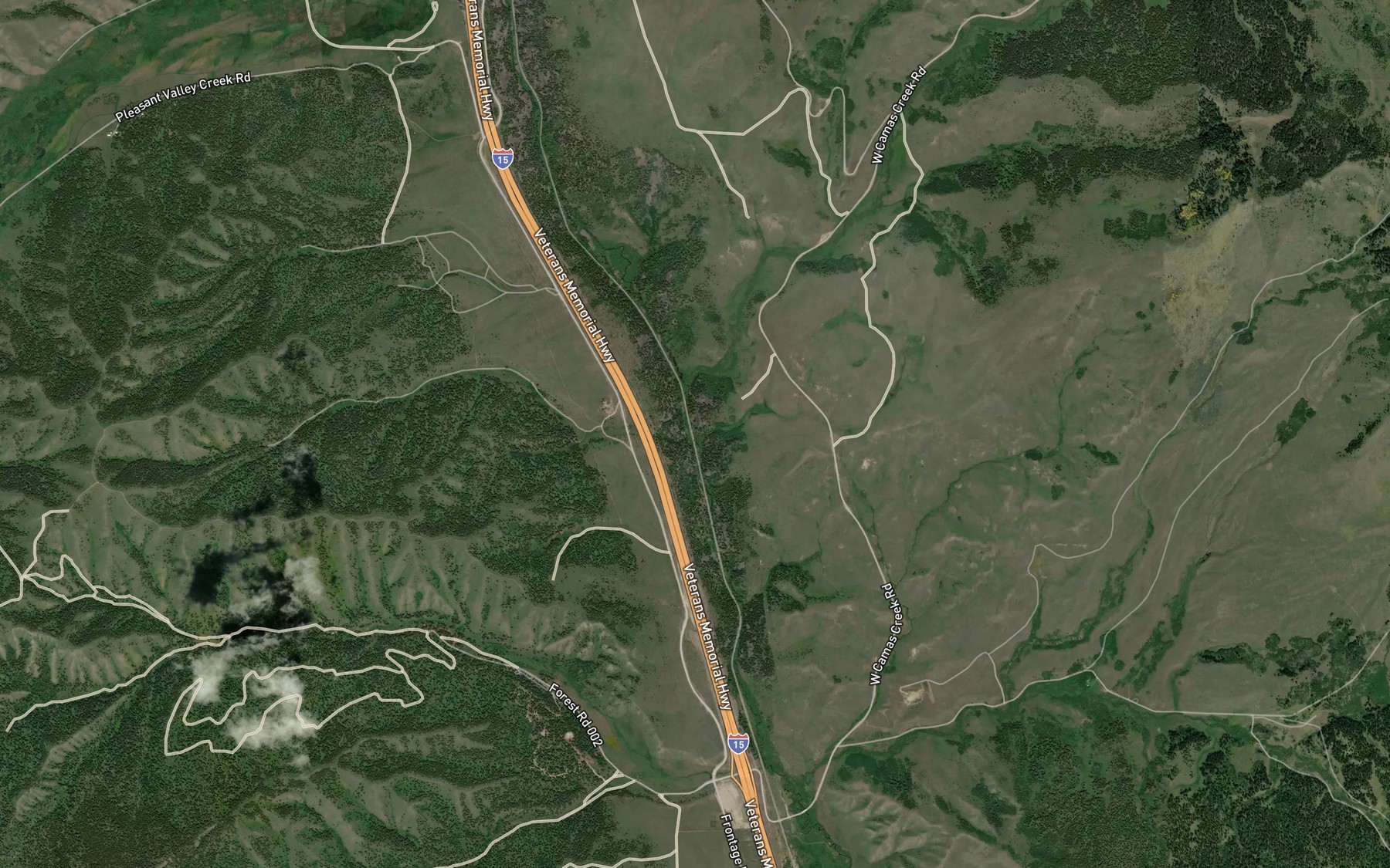 Satellite map of the Cobble Creek