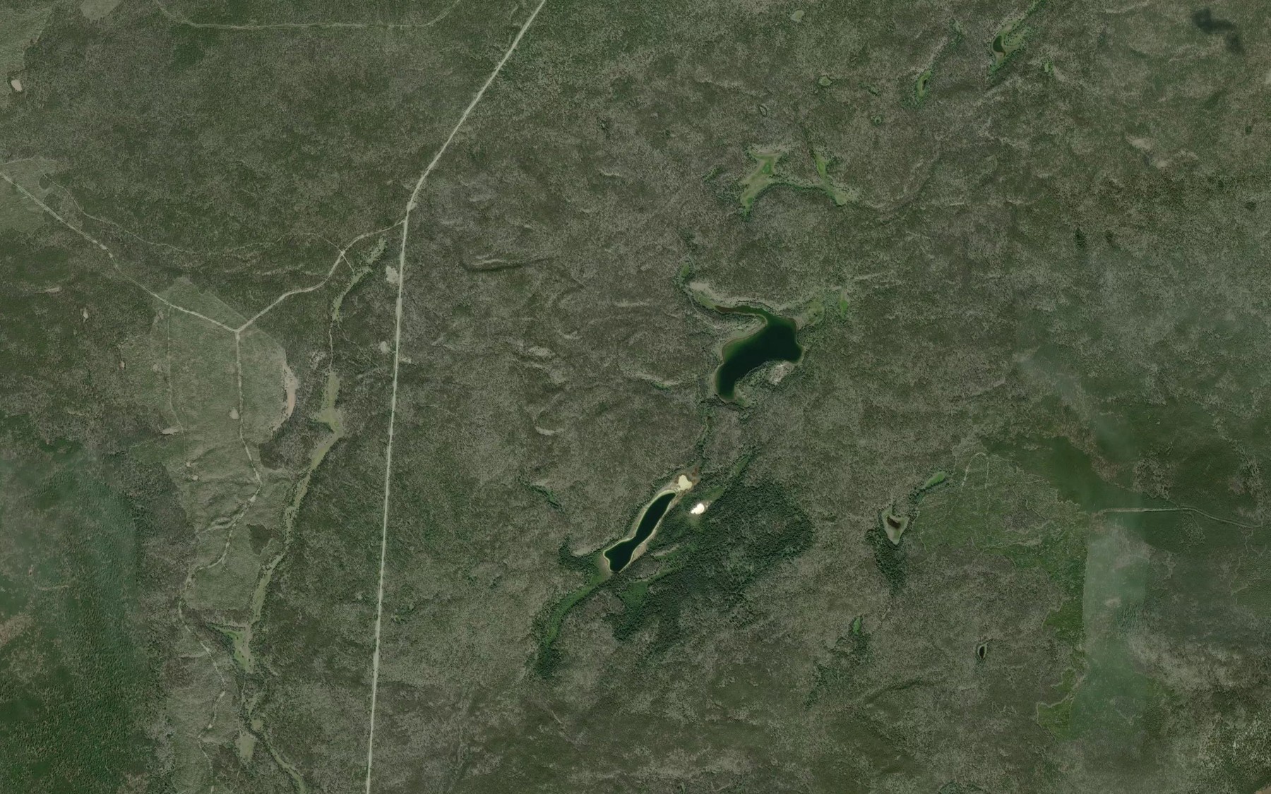 Satellite map of the Buckhorn Lakes