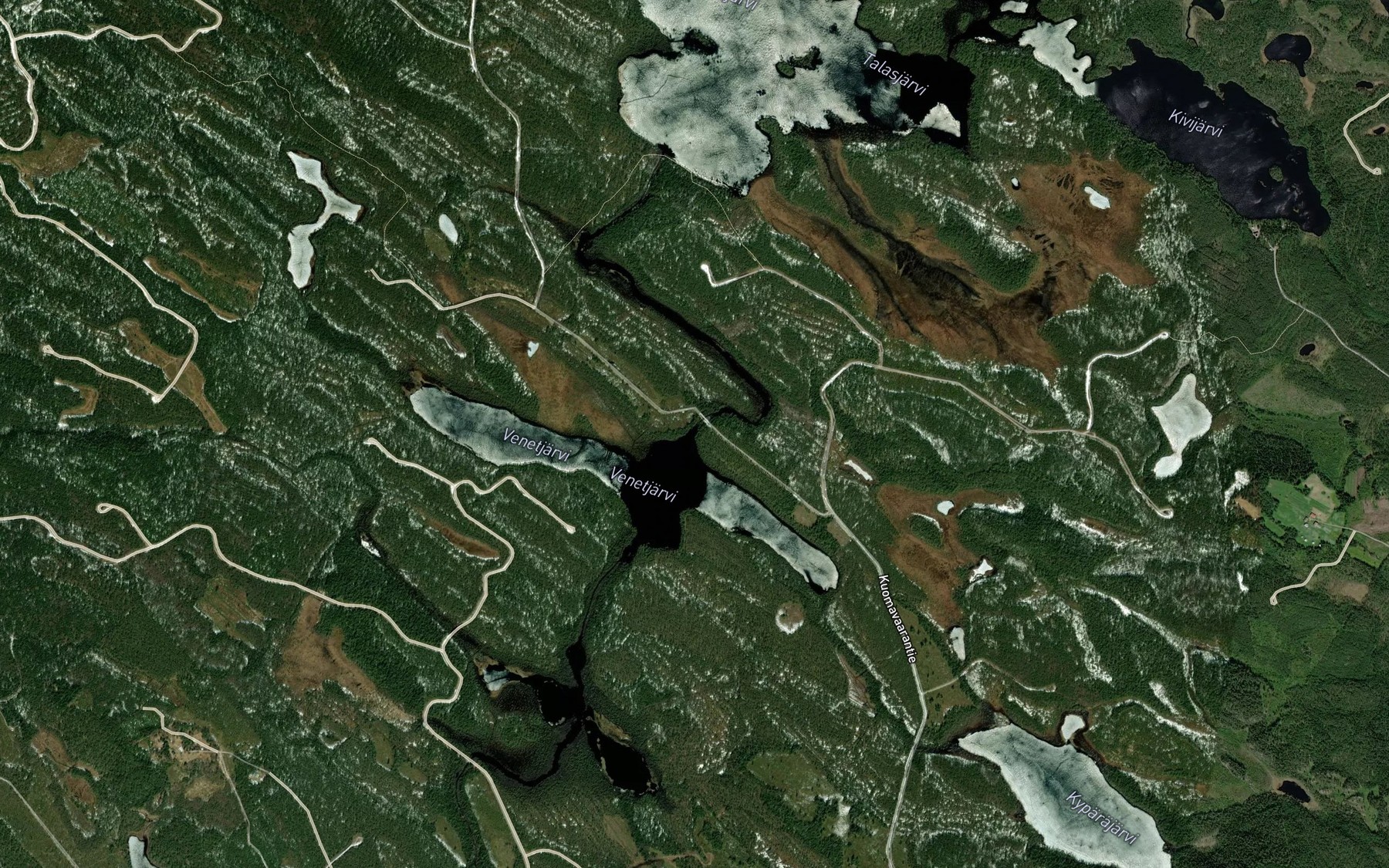 Satellite map of the Talasjoki