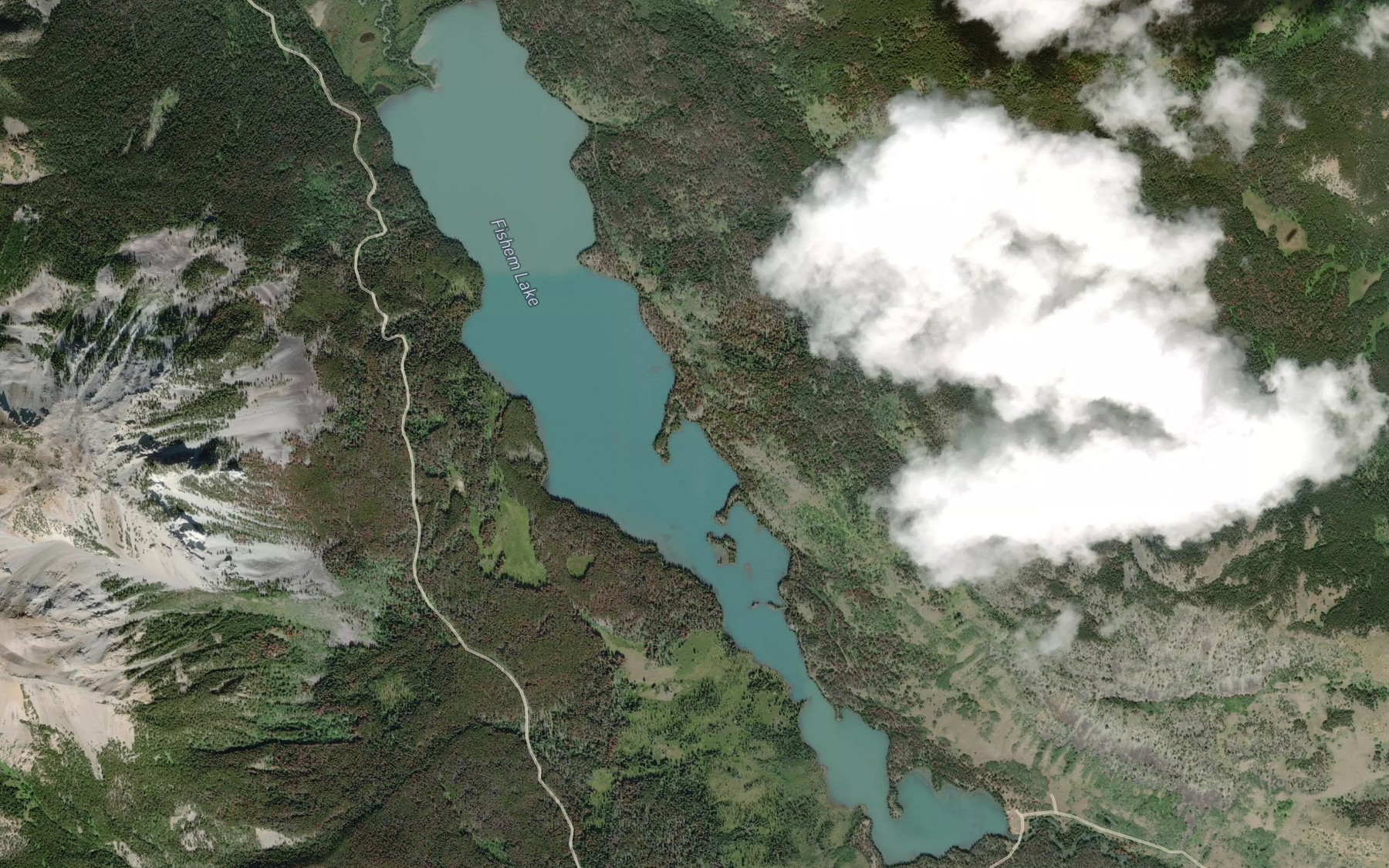 Satellite map of the Fishem Lake