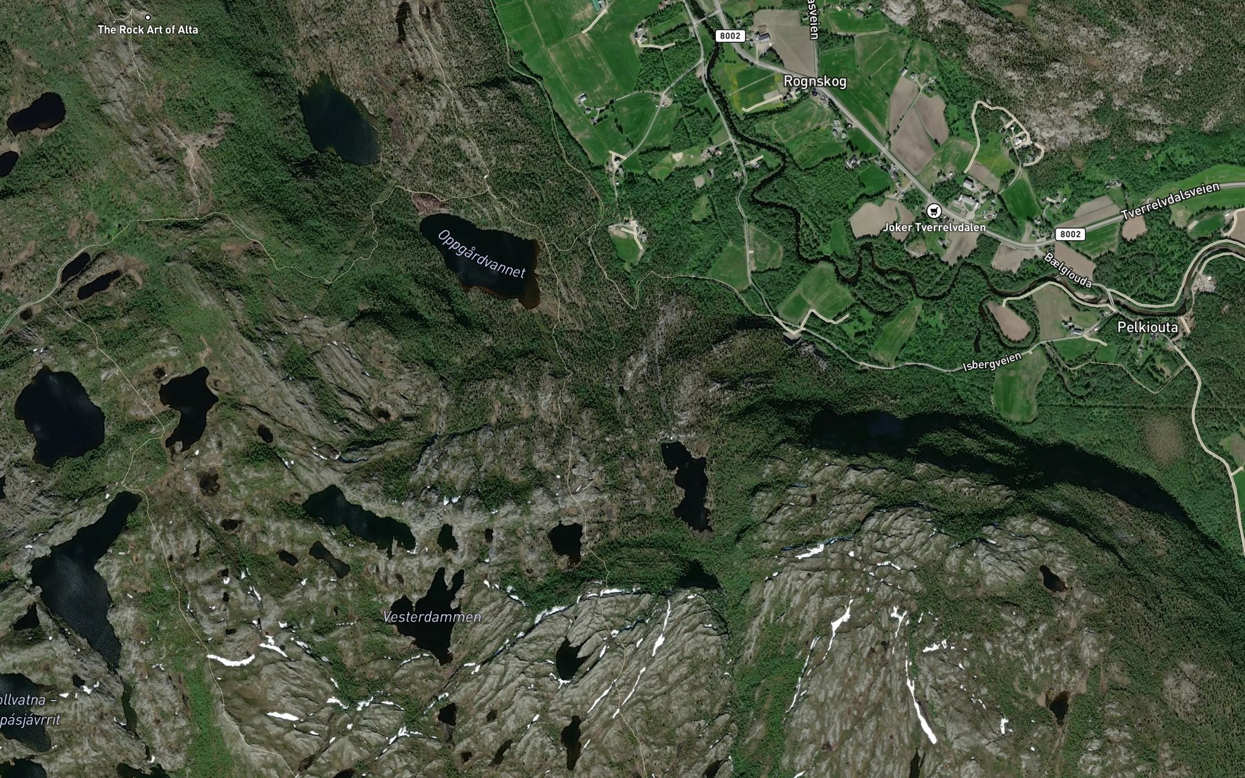 Satellite map of the Inntaksdam