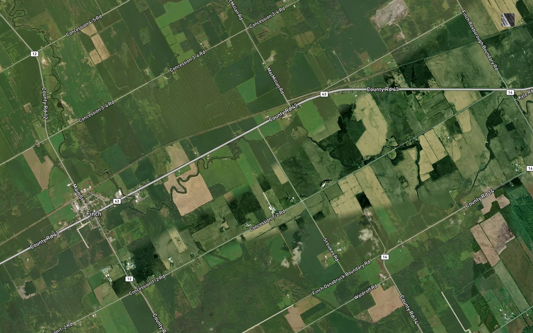 Satellite map of the Steele-McElherin Drain