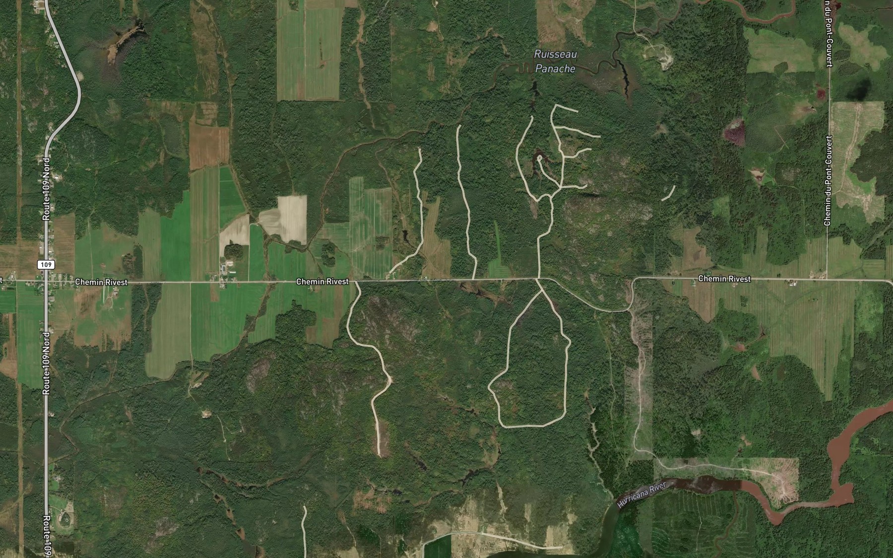 Satellite map of the Ruisseau Sabourin