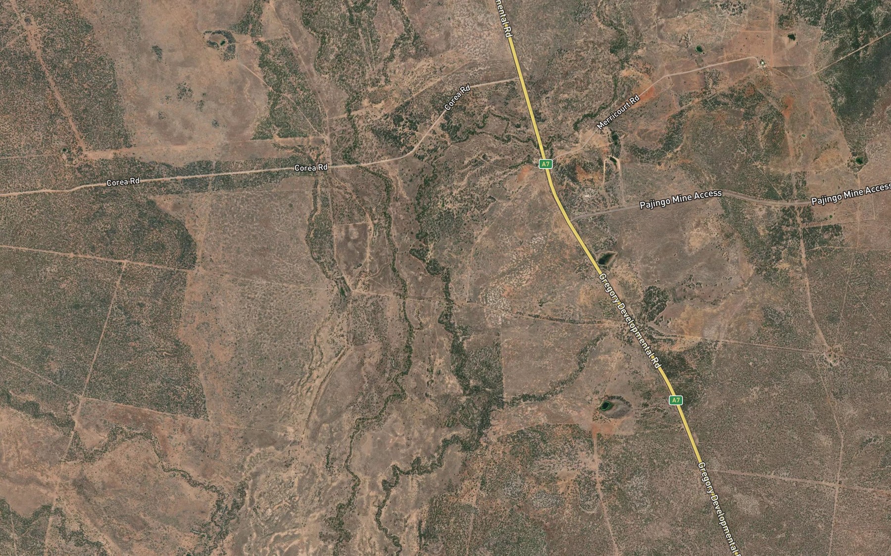 Satellite map of the Little Policeman Creek