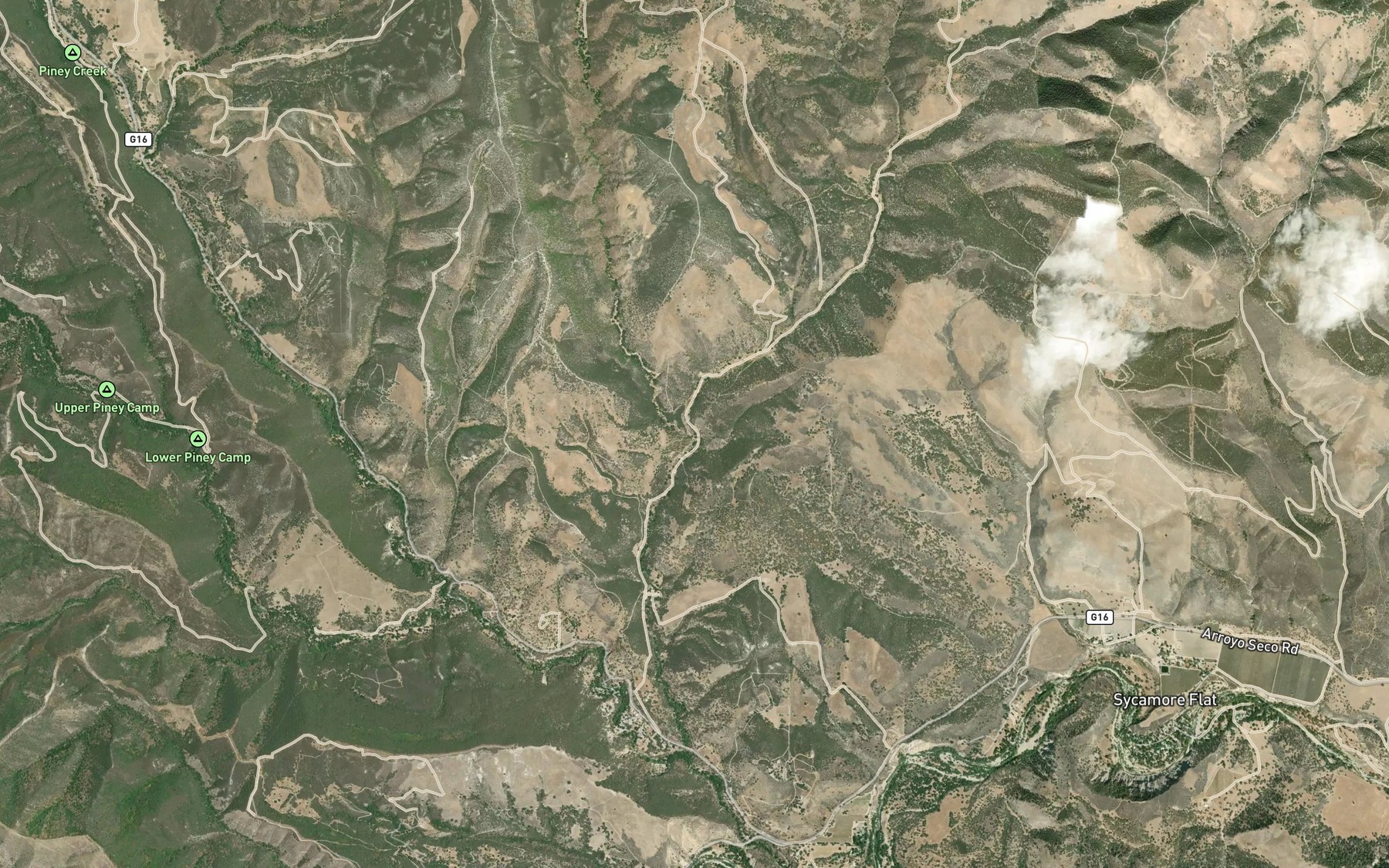 Satellite map of the Basin Creek