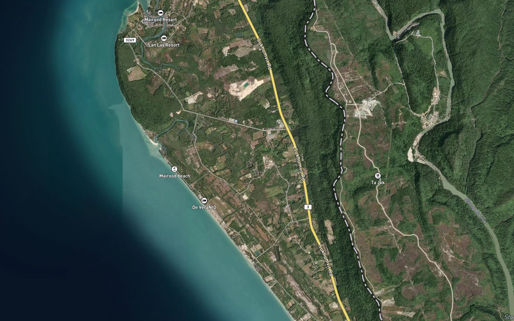 Satellite map of the Khlong Huang Bon