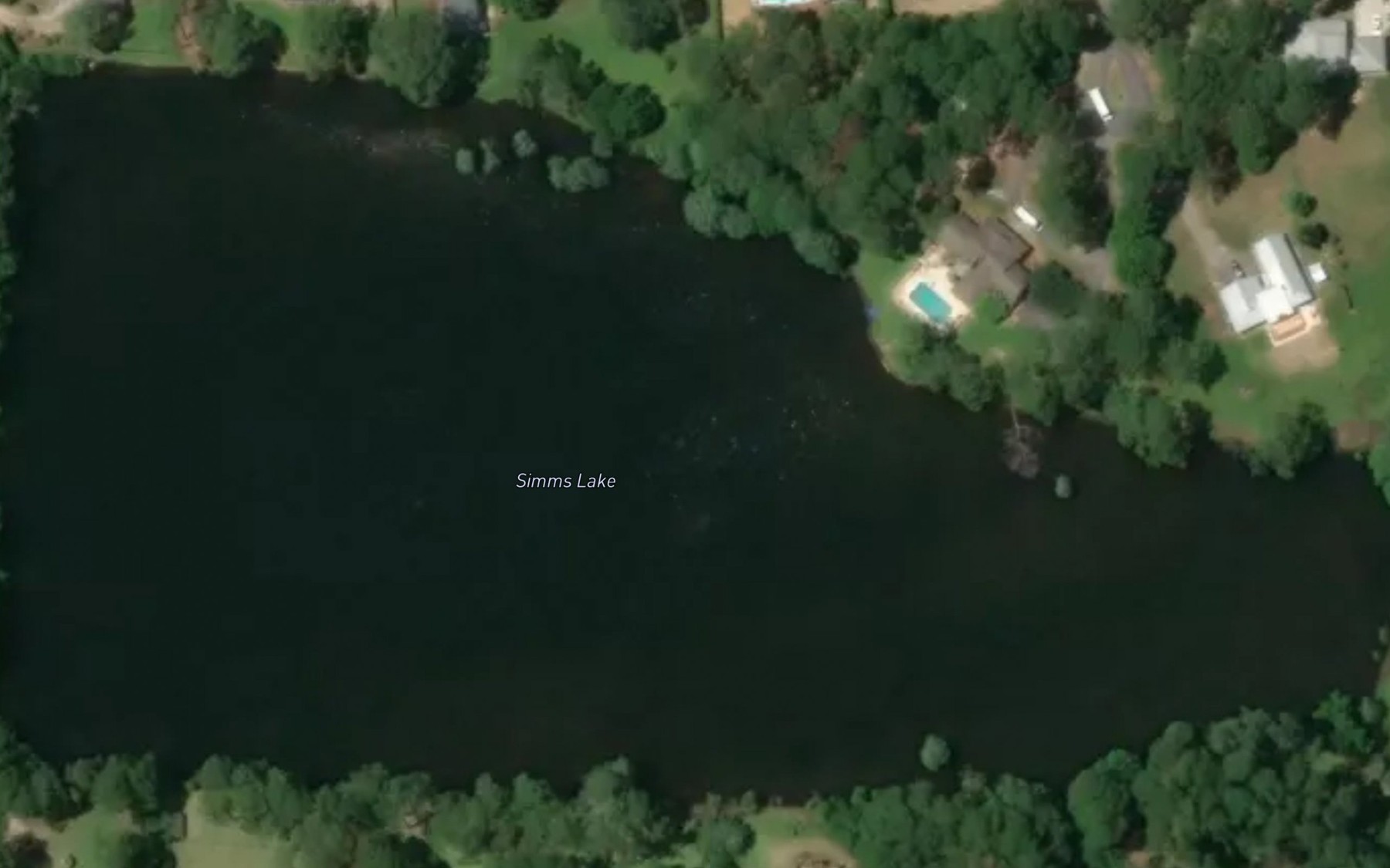 Satellite map of the Simms Lake