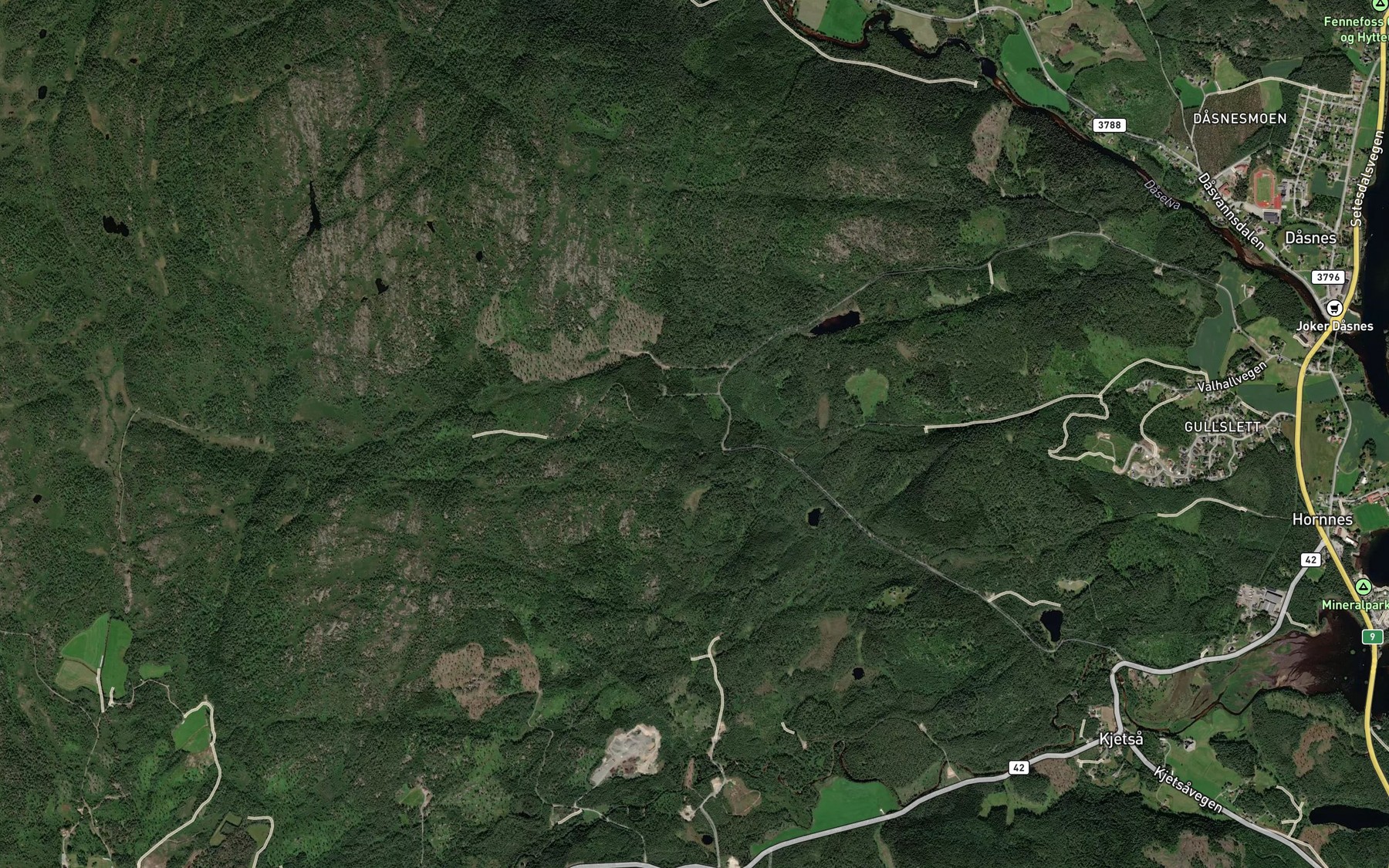 Satellite map of the Hoybrombekken
