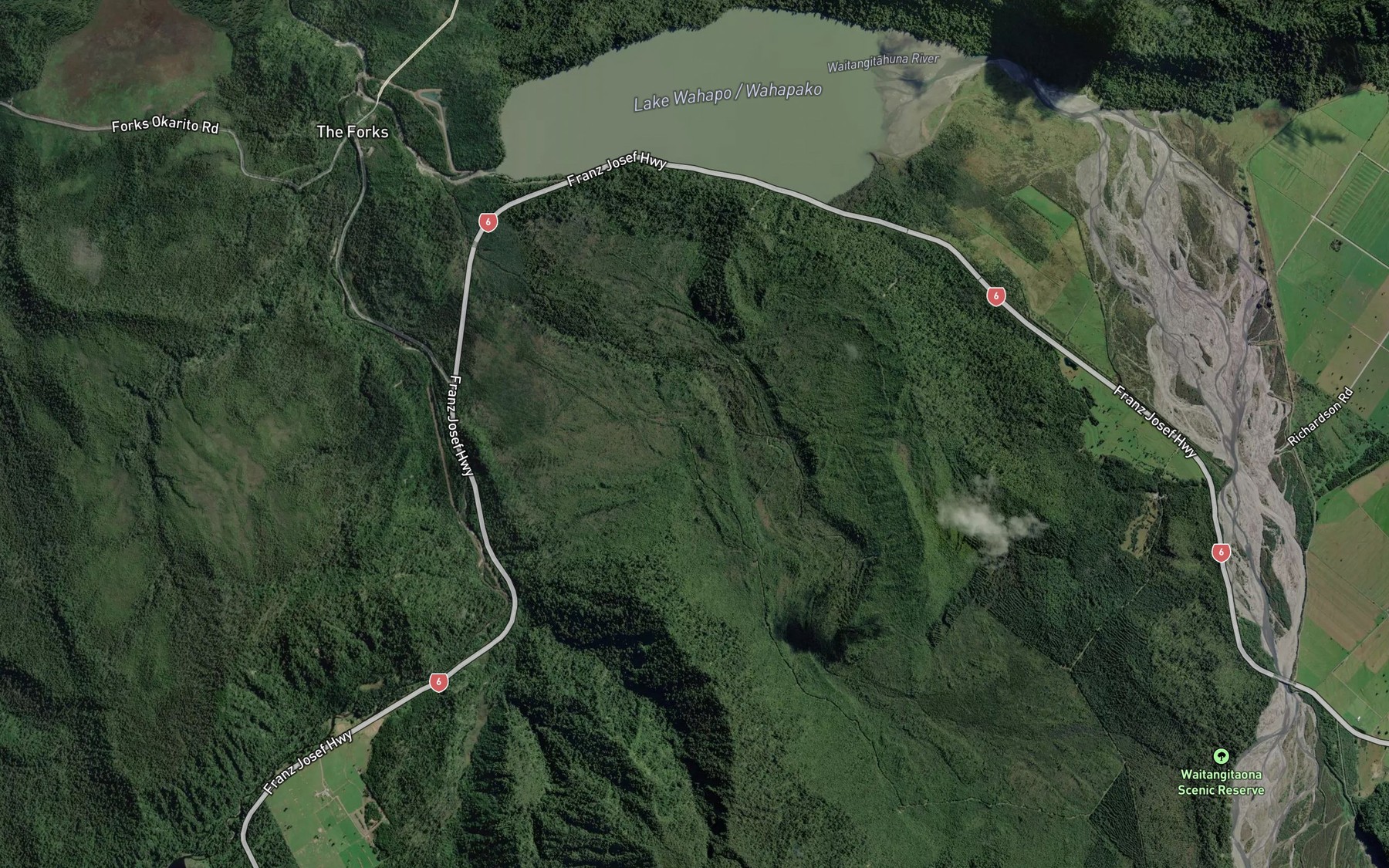 Satellite map of the Zalas Creek
