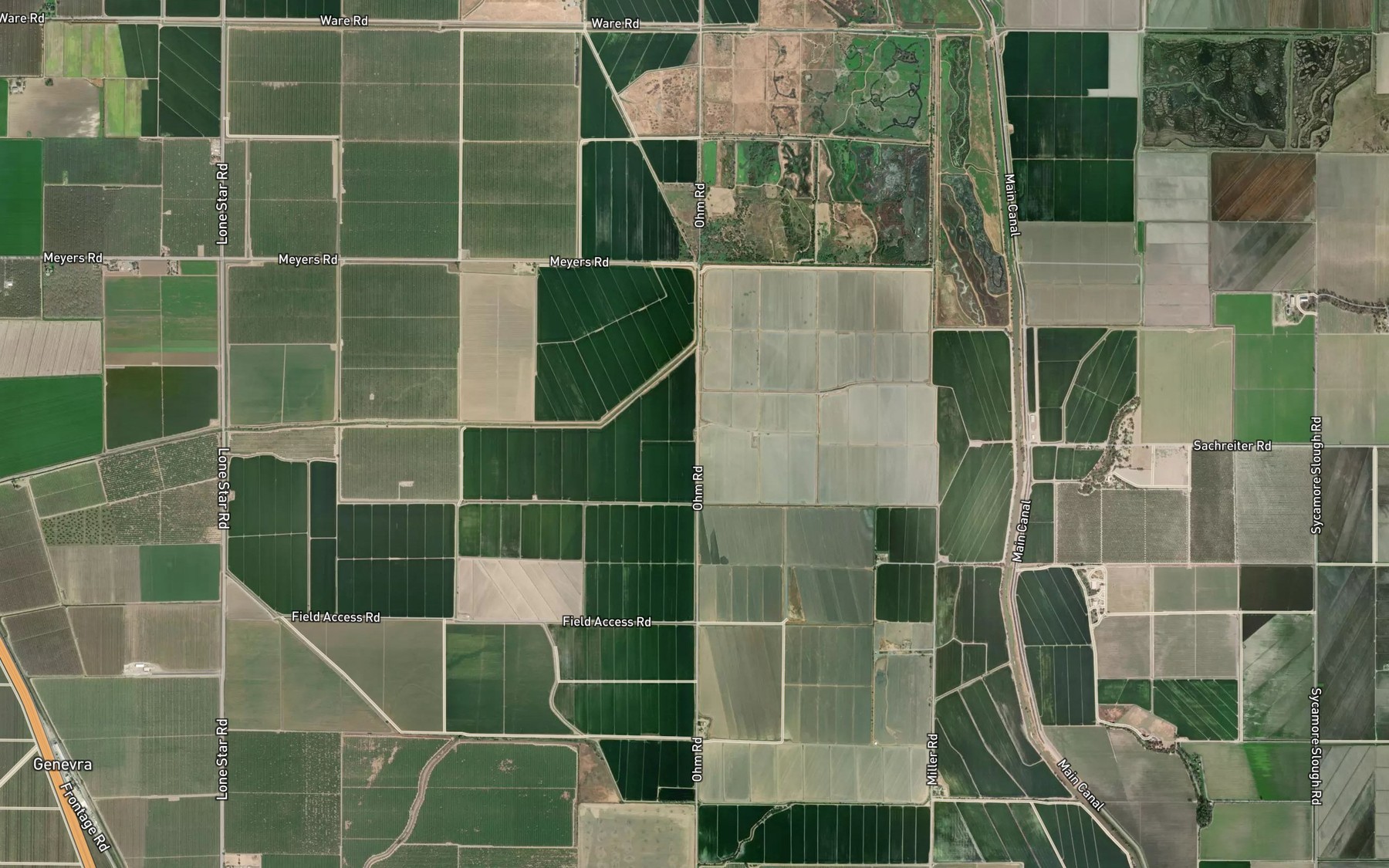 Satellite map of the Cortina Creek