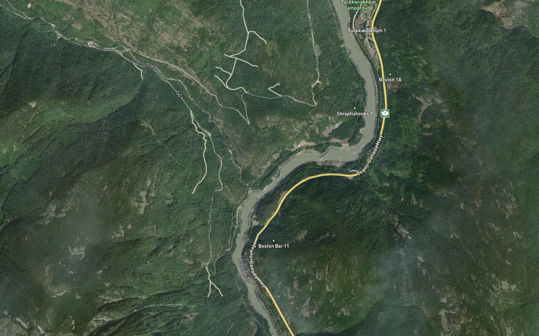 Satellite map of the Scuzzy Lake