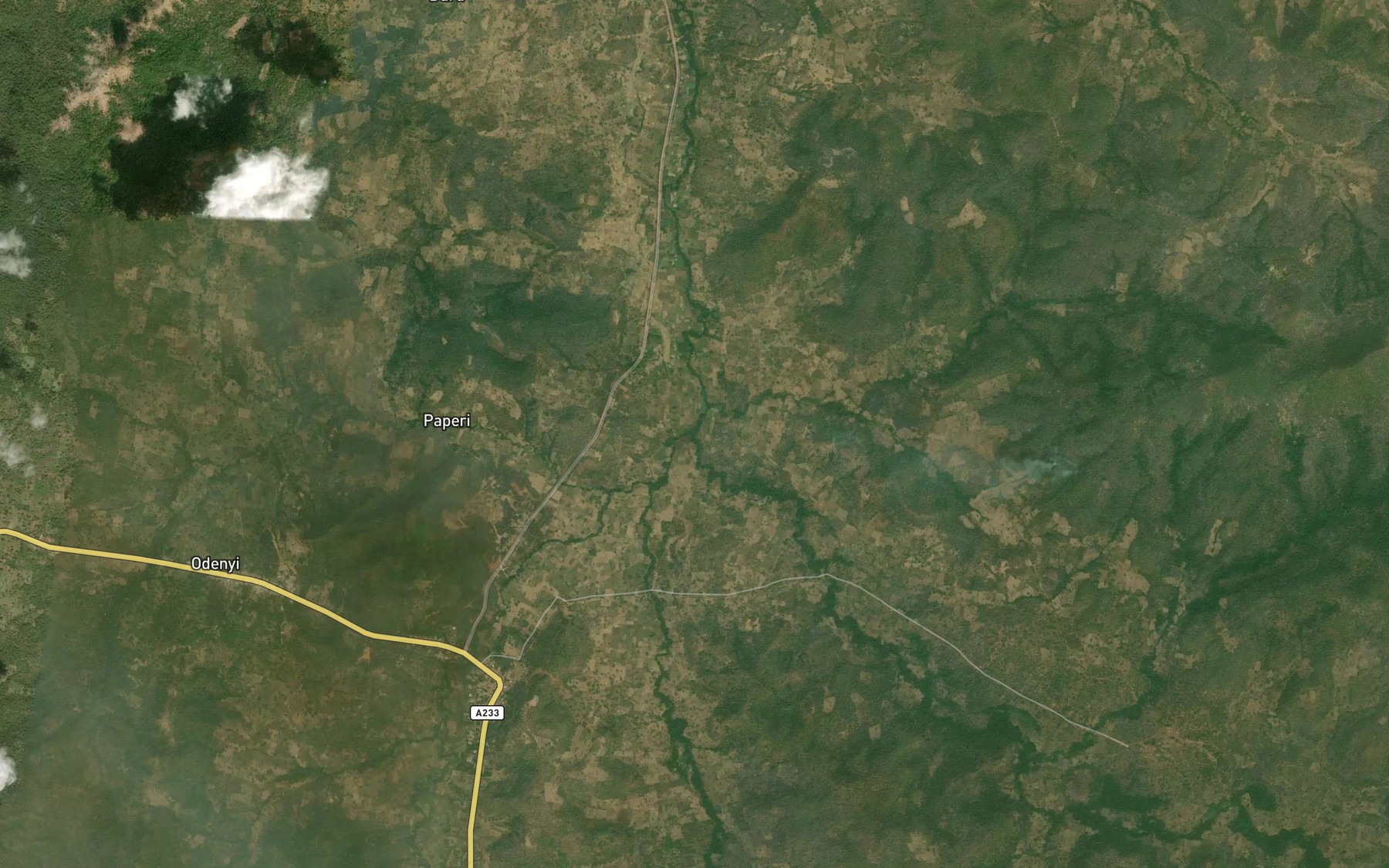 Satellite map of the Inagu River
