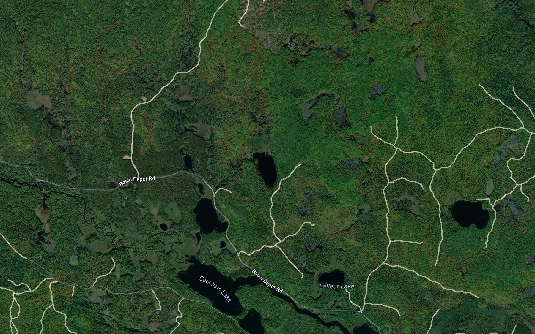 Satellite map of the Dodge Lake