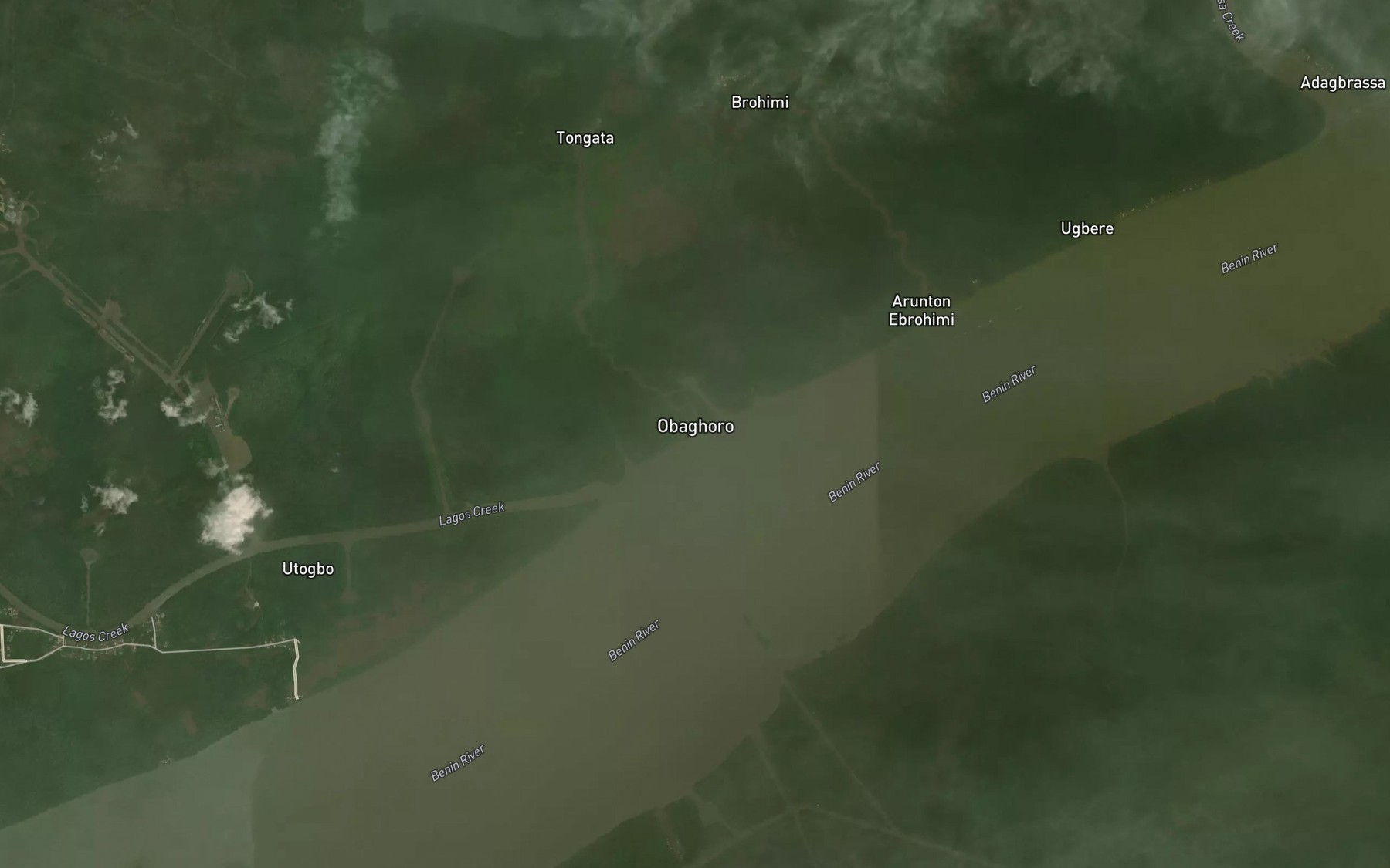 Satellite map of the Tongata Creek