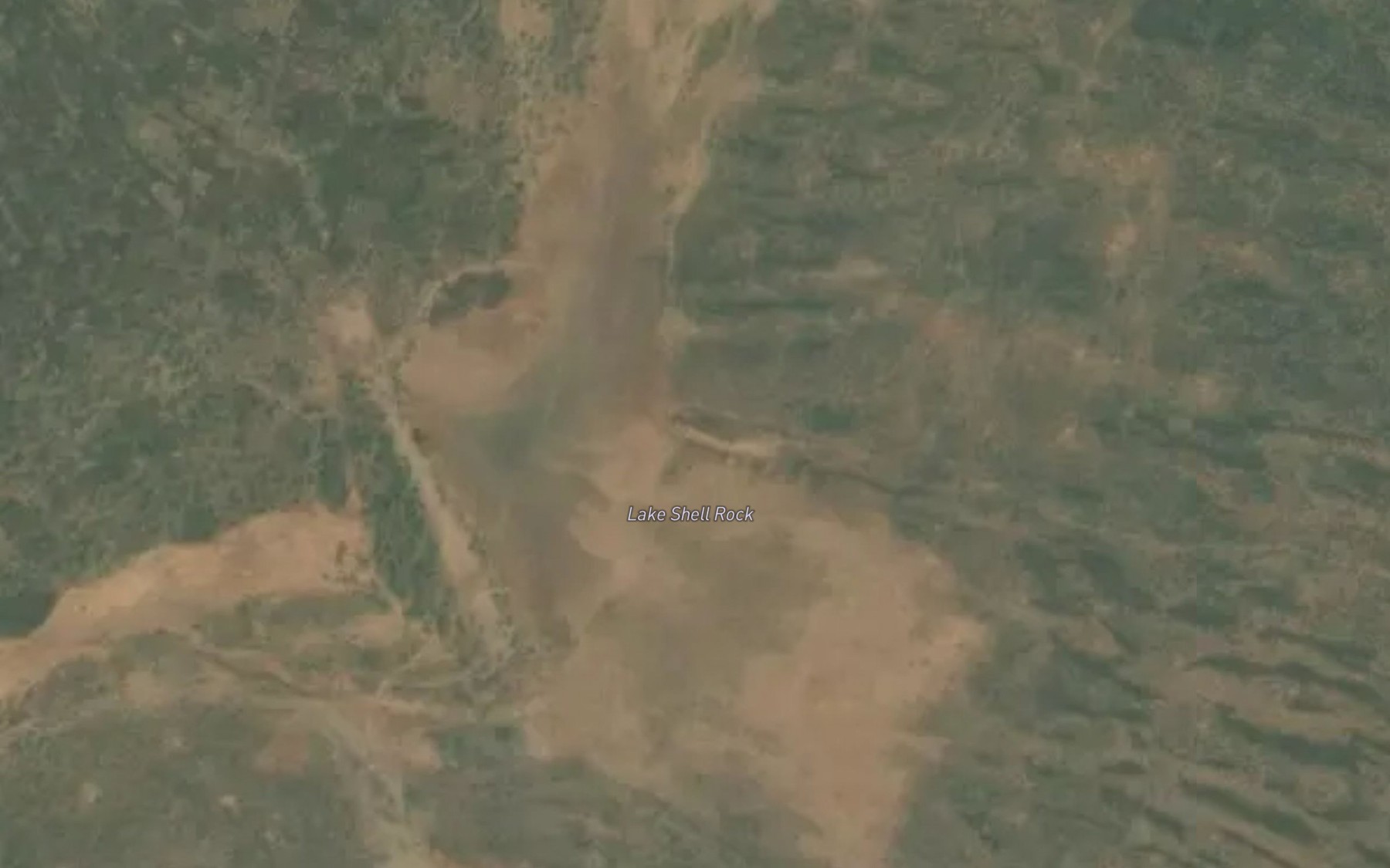 Satellite map of the Lake Shell Rock