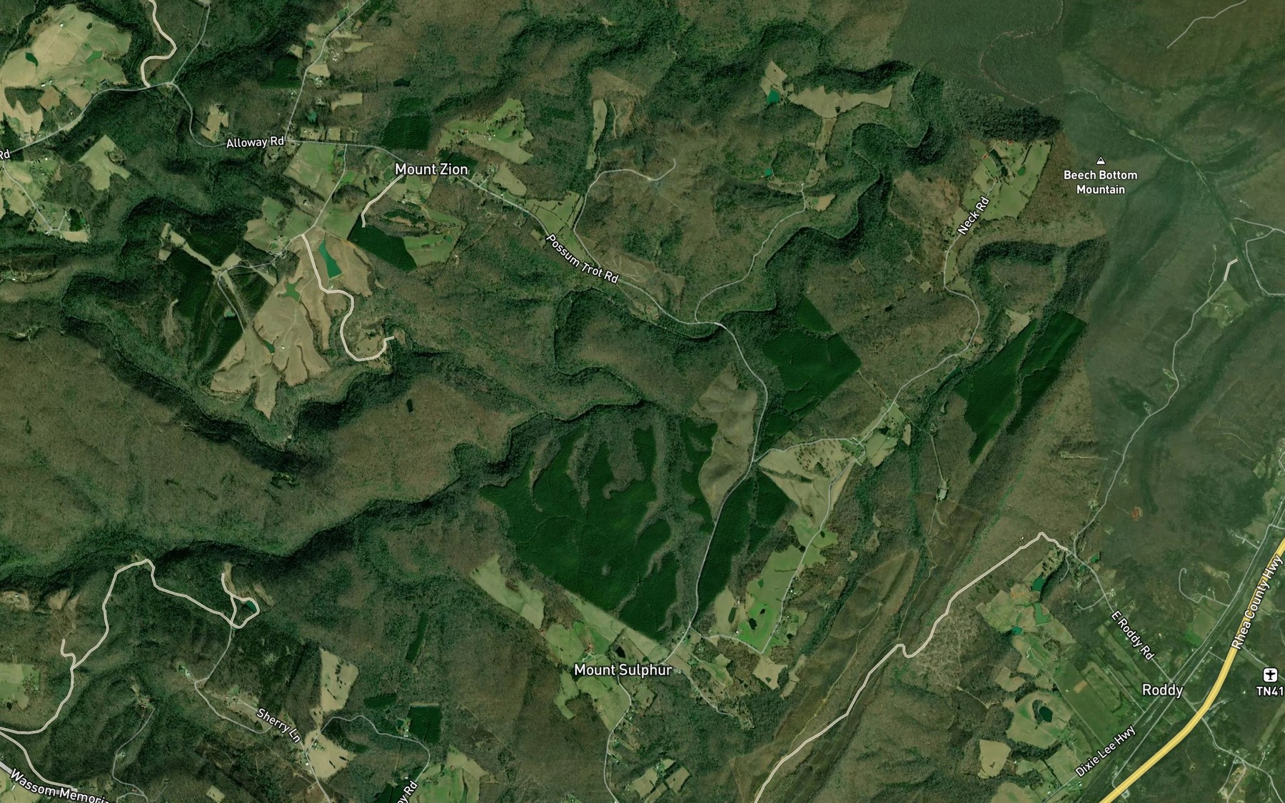 Satellite map of the Well Branch