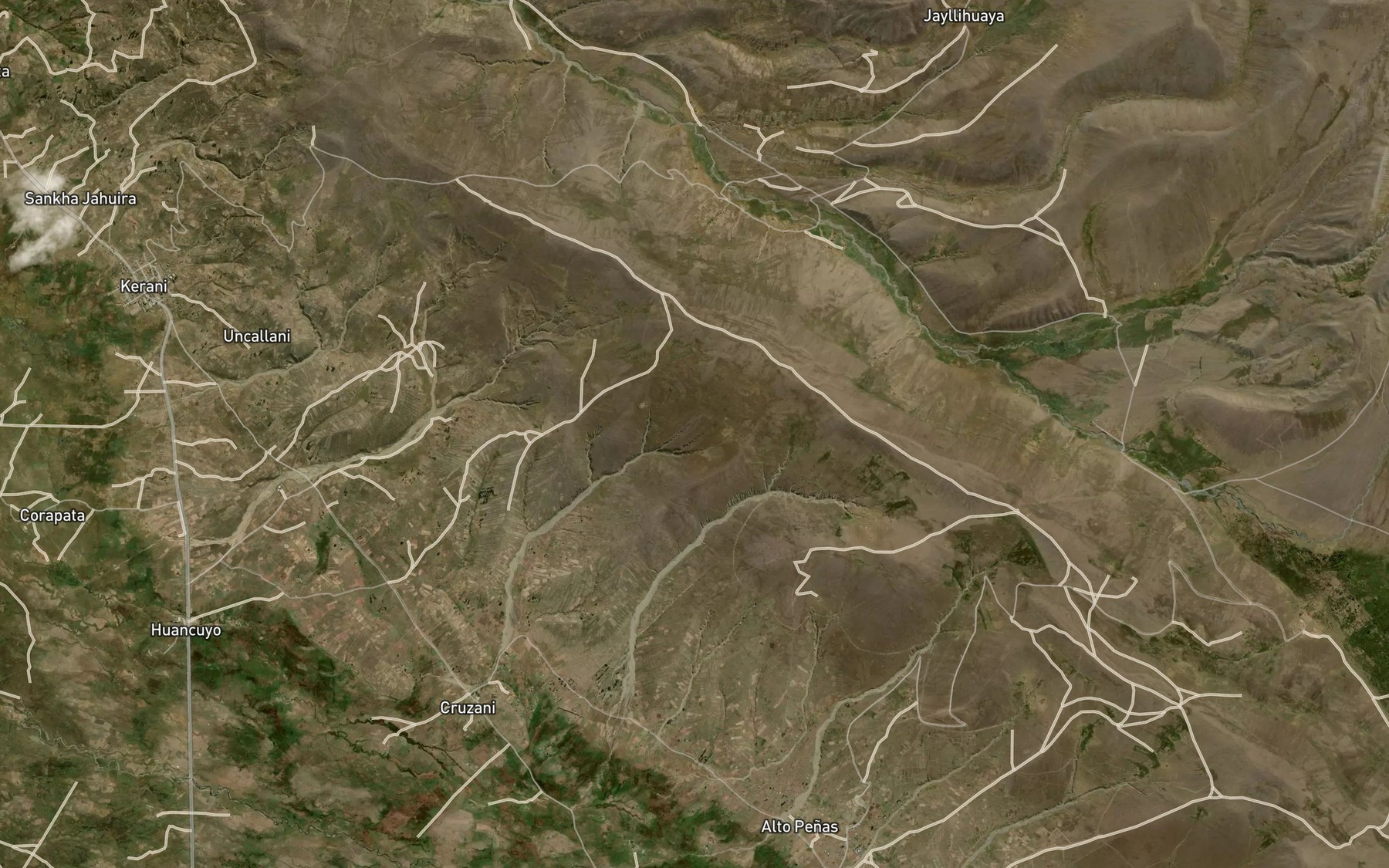 Satellite map of the Quebrada Linco