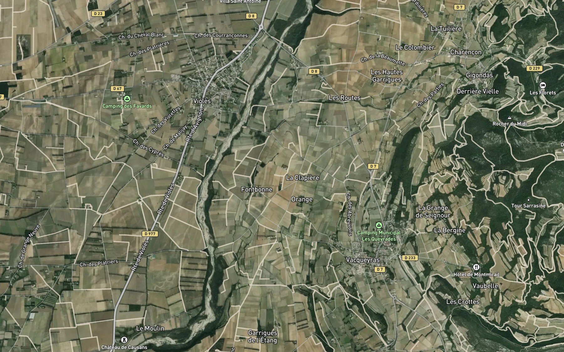 Satellite map of the Canal de Pierrelatte