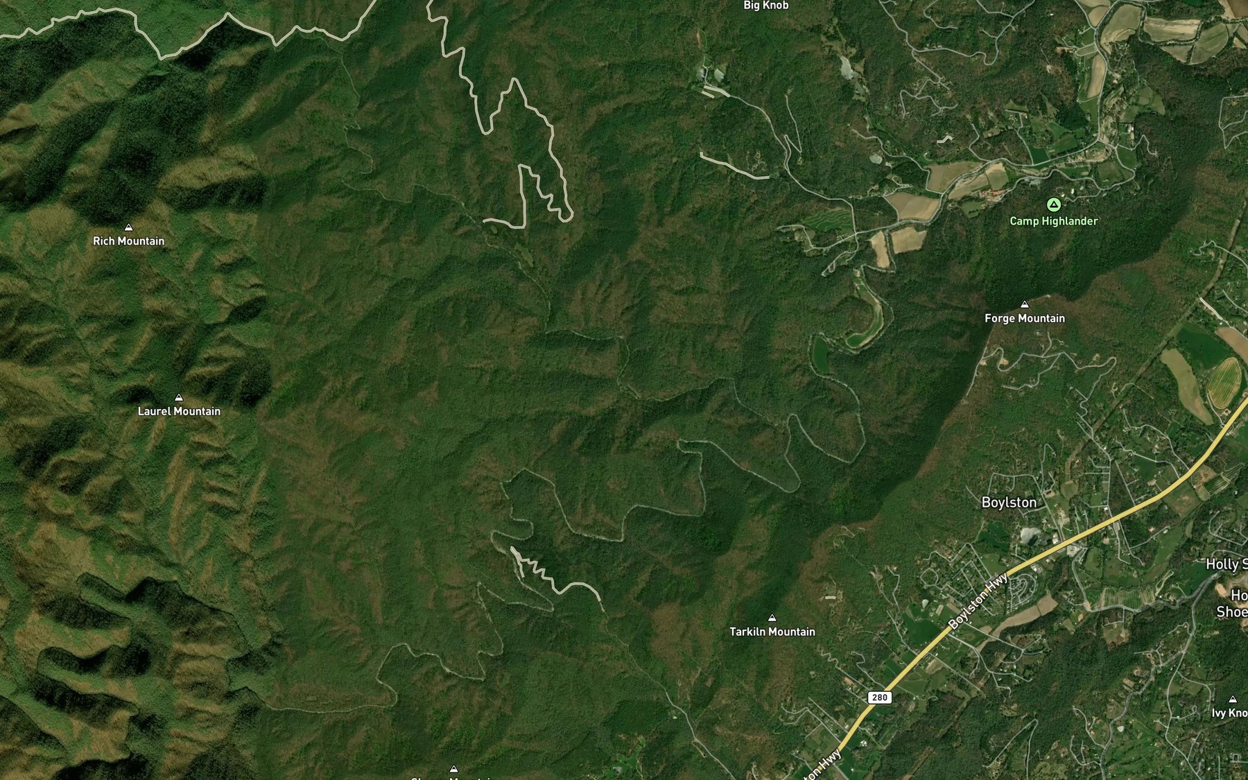 Satellite map of the Pea Branch