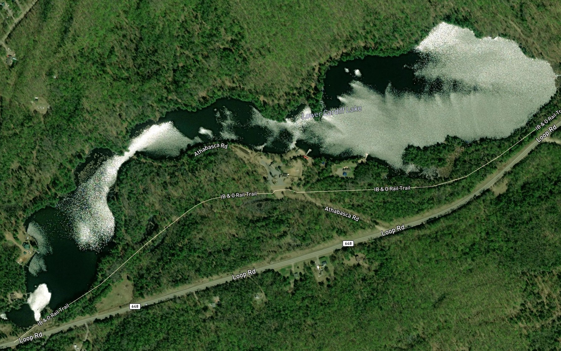 Satellite map of the Lower Cardiff Lake