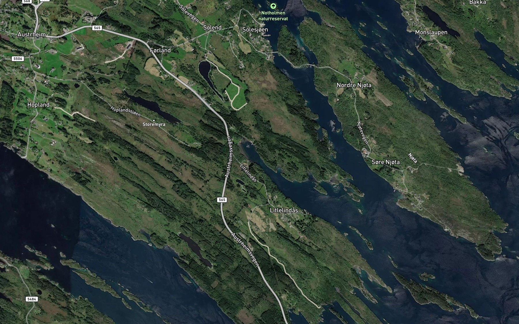Satellite map of the Lindasvagen