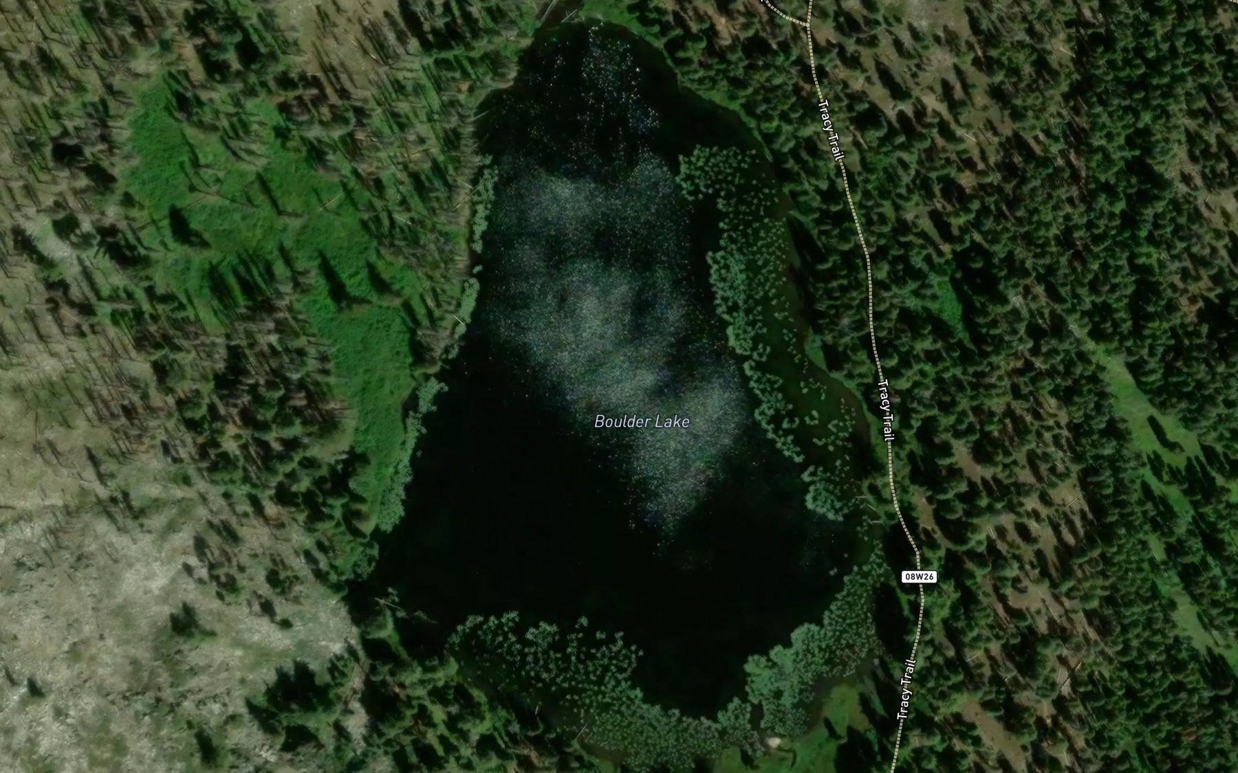 Satellite map of the Boulder Lake