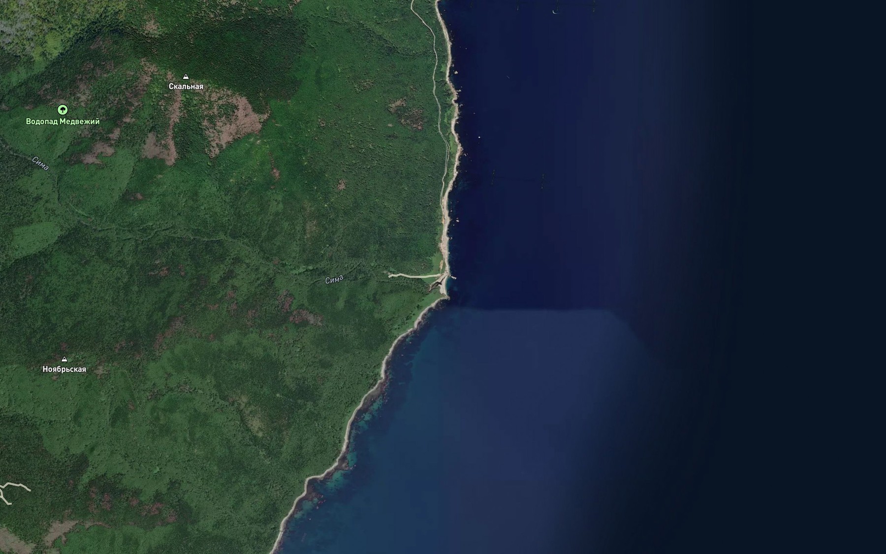 Satellite map of the Simau