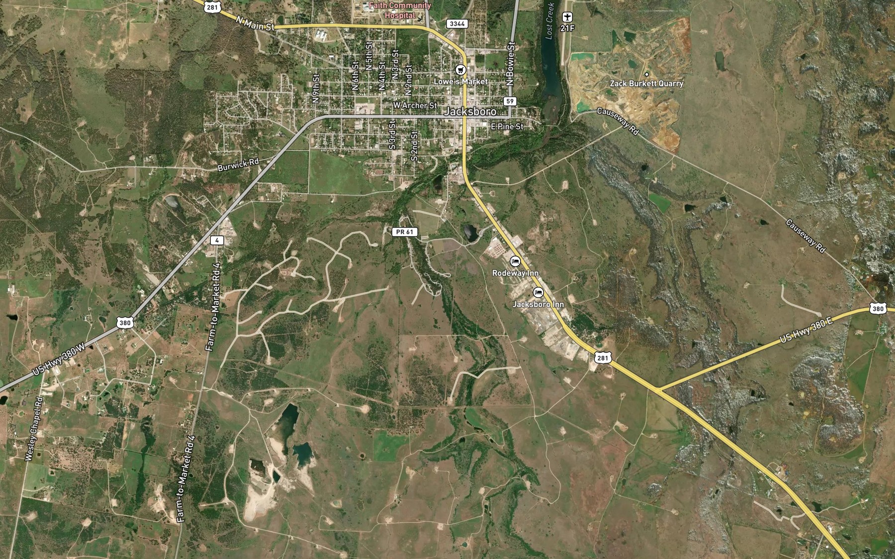 Satellite map of the Park Spring