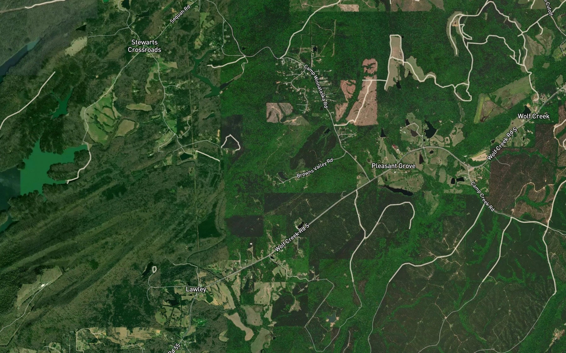 Satellite map of the Browns Lake