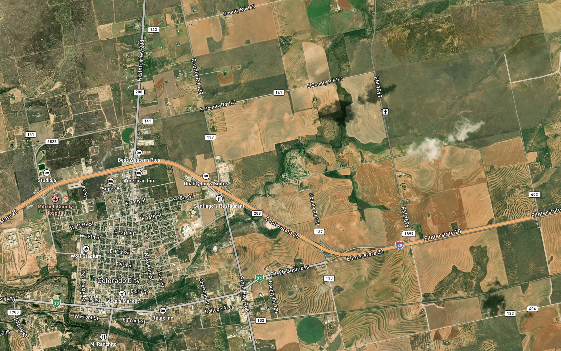 Satellite map of the Country Club Lake