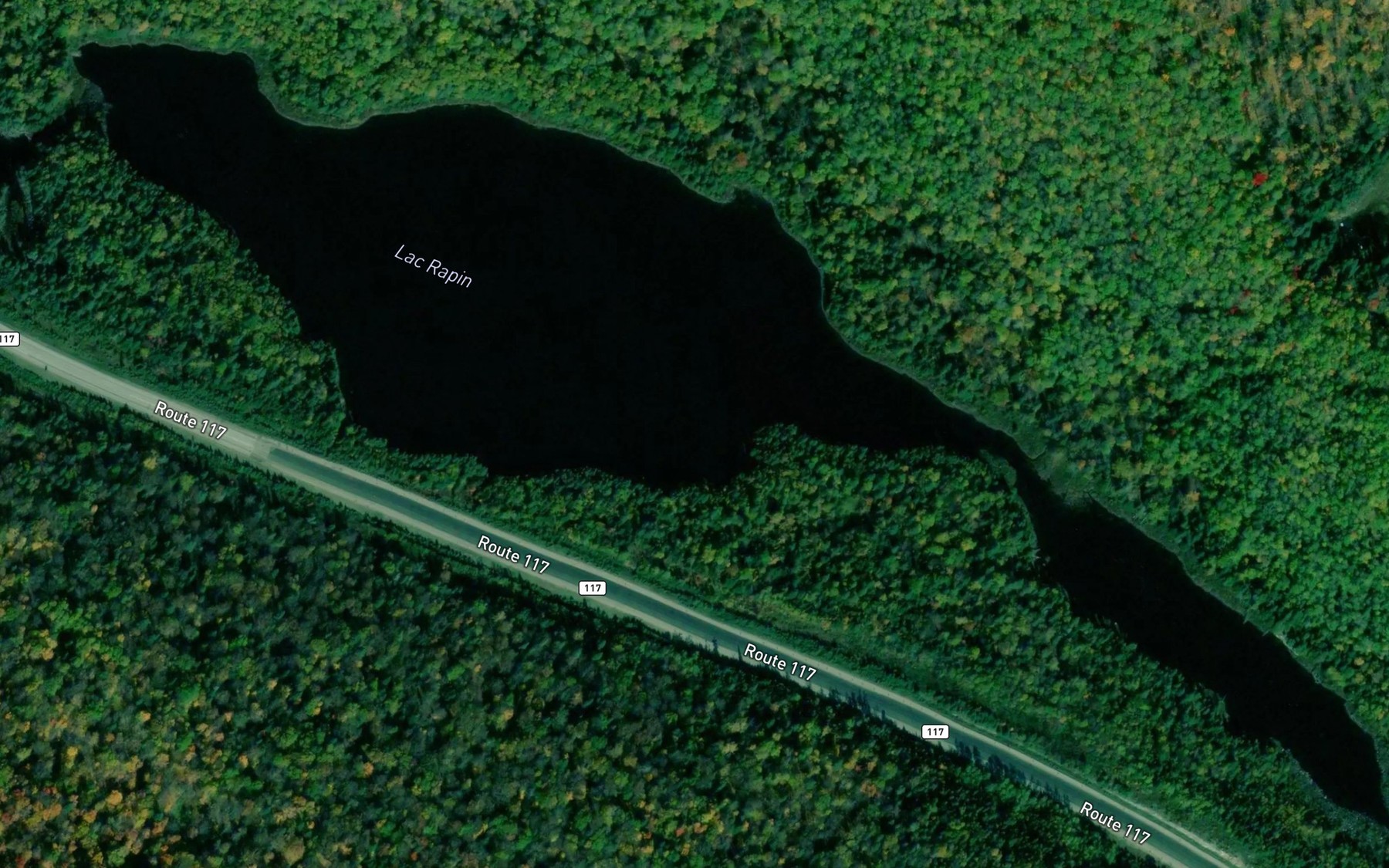 Satellite map of the Lac Rapin