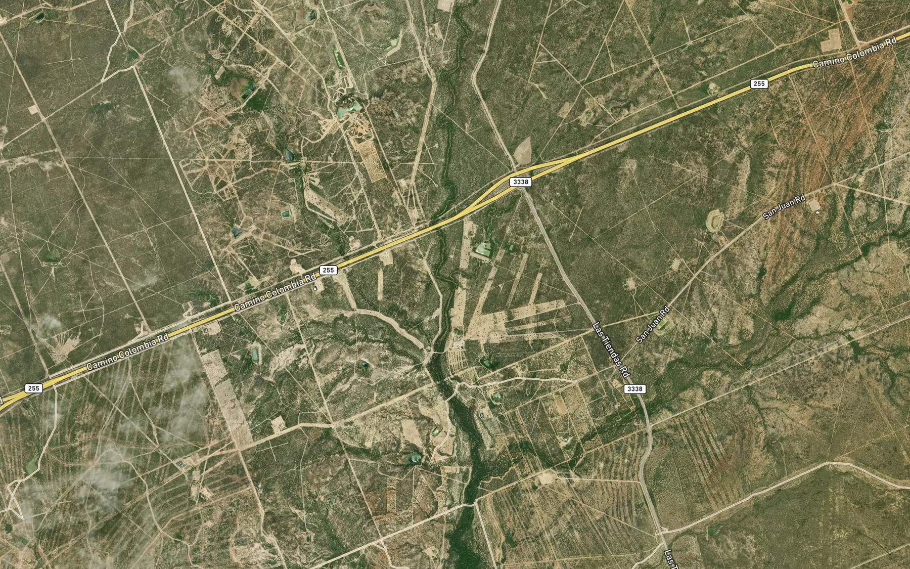 Satellite map of the Tejones Creek