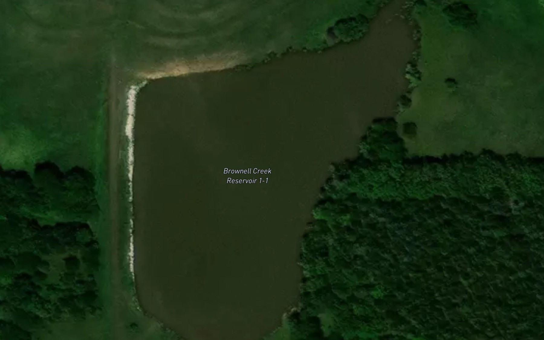 Satellite map of the Brownell Creek Reservoir 1-1