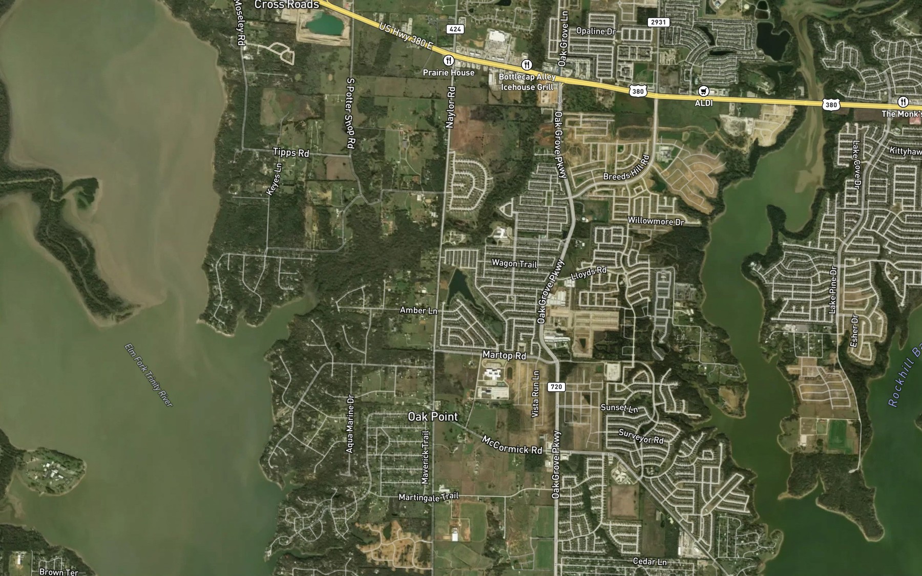 Satellite map of the Tannery Lake