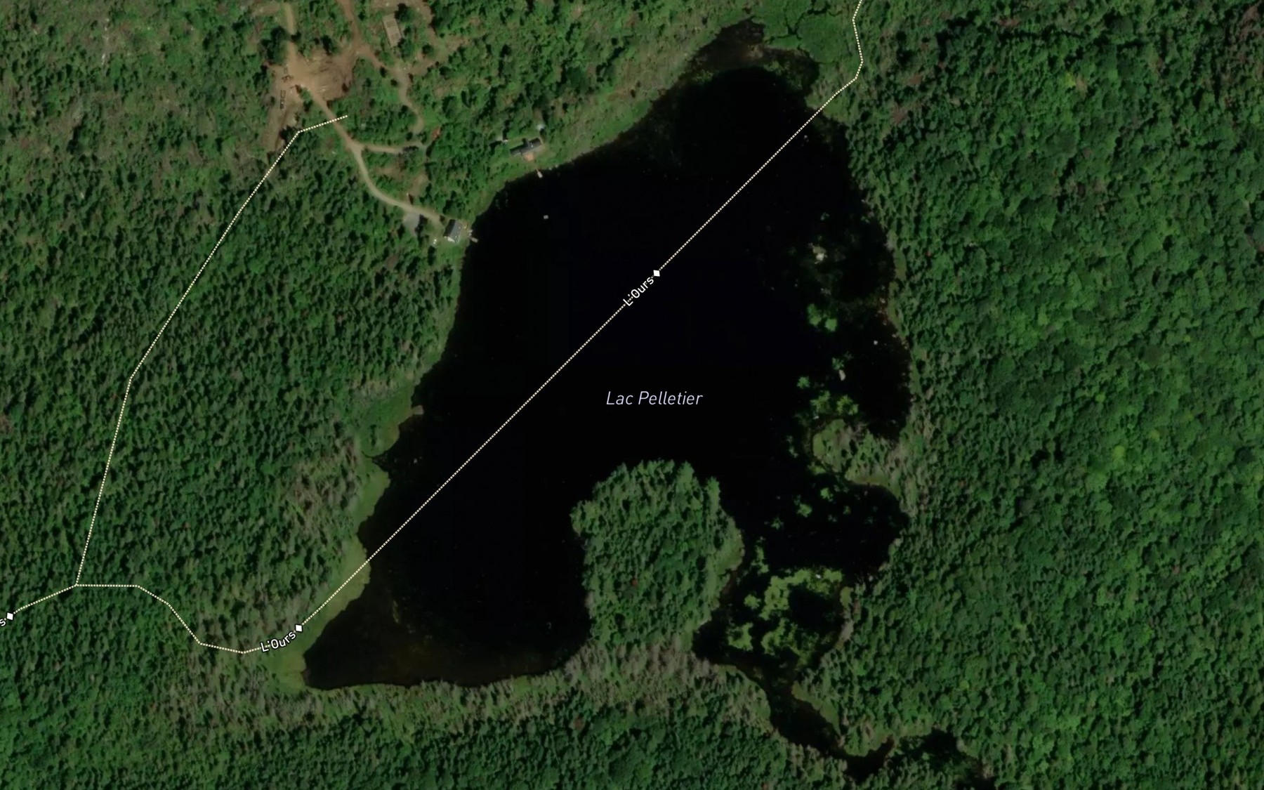 Satellite map of the Lac Pelletier