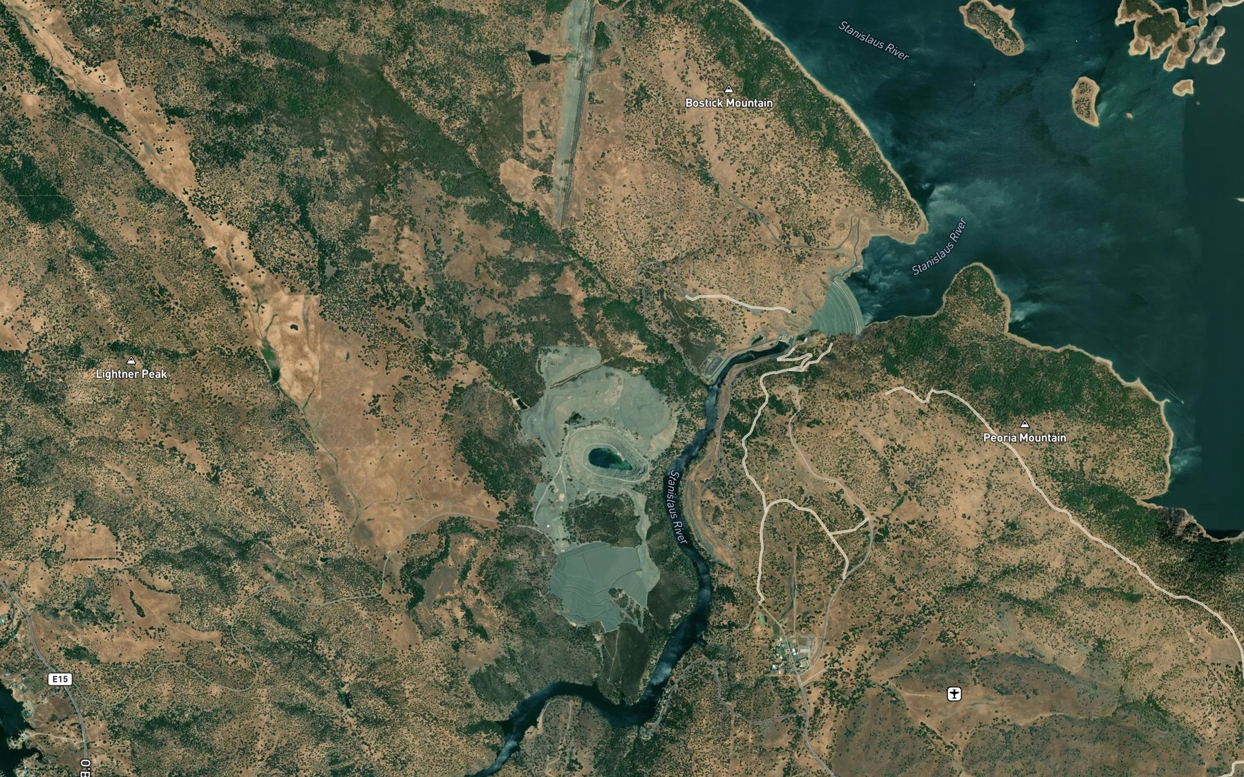 Satellite map of the Rogers Creek