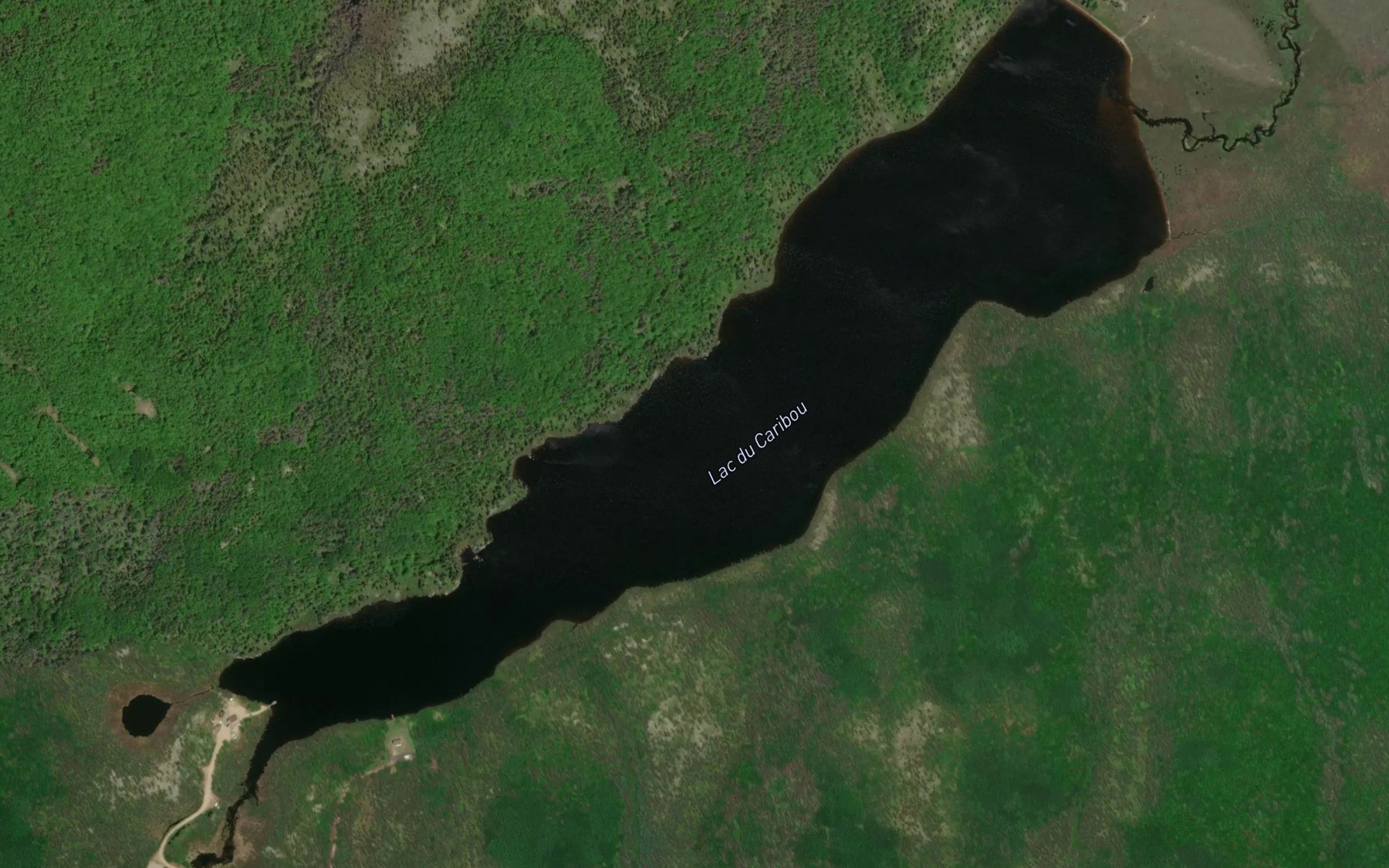 Satellite map of the Lac du Caribou