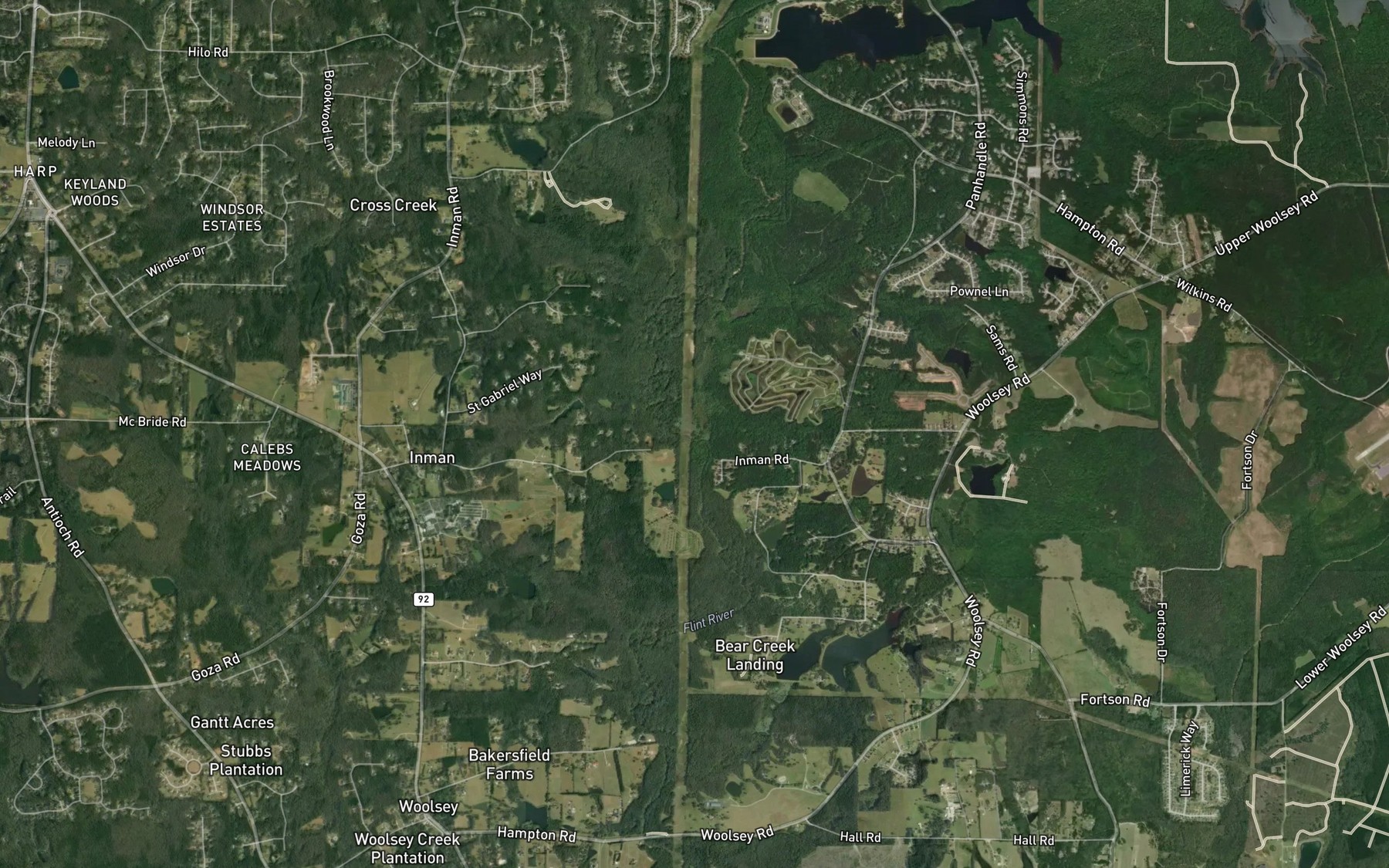 Satellite map of the Geese Chant Creek