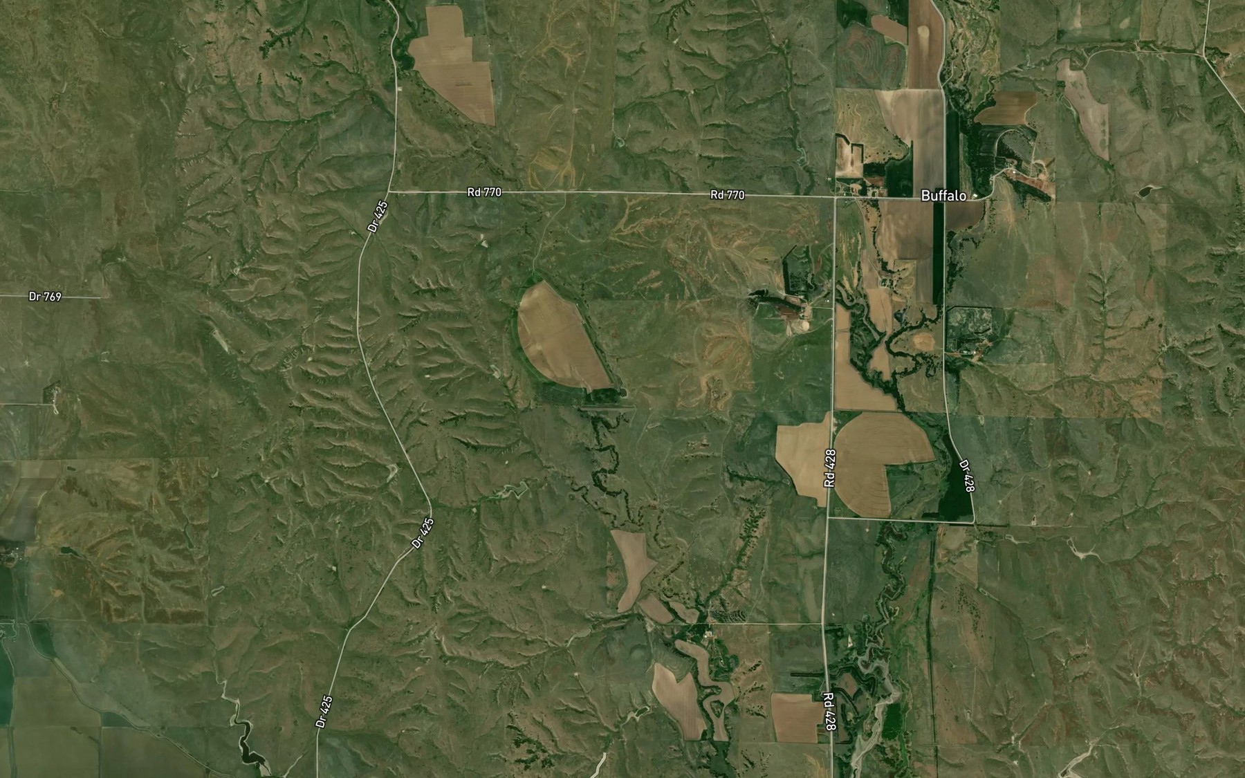 Satellite map of the Buffalo Creek Reservoir B-3