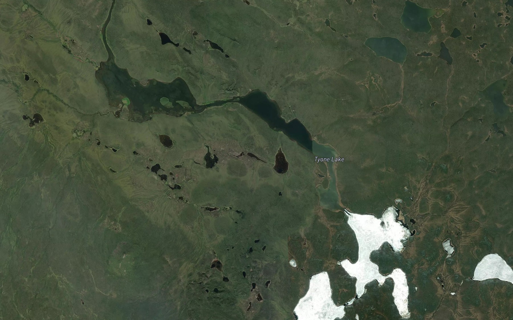 Satellite map of the Tyone Lake