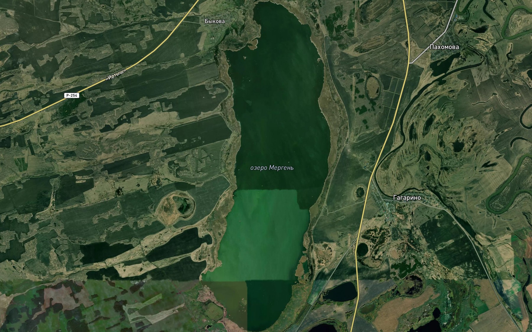 Satellite map of the Ozero Mergen'