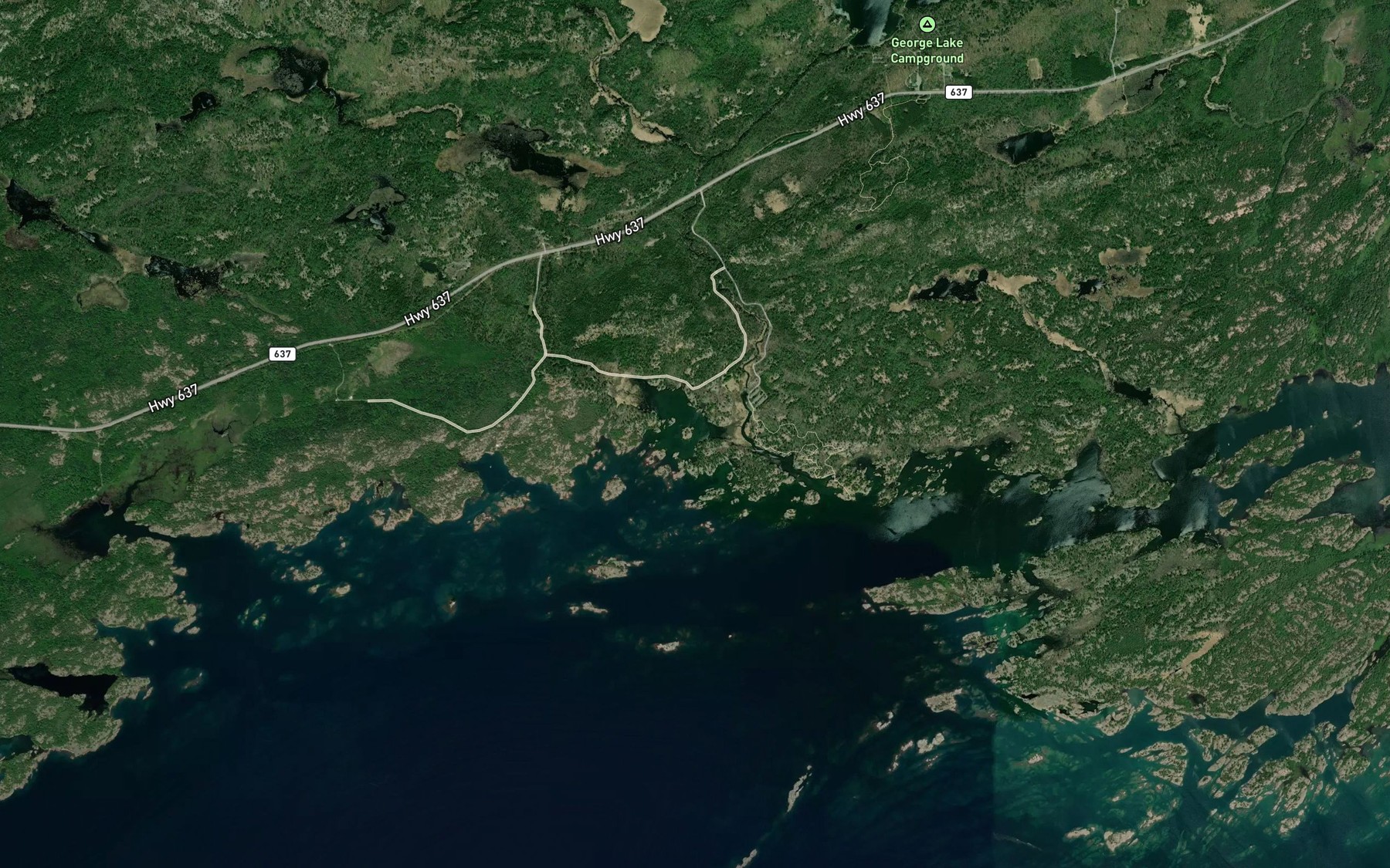 Satellite map of the Dave's Bay