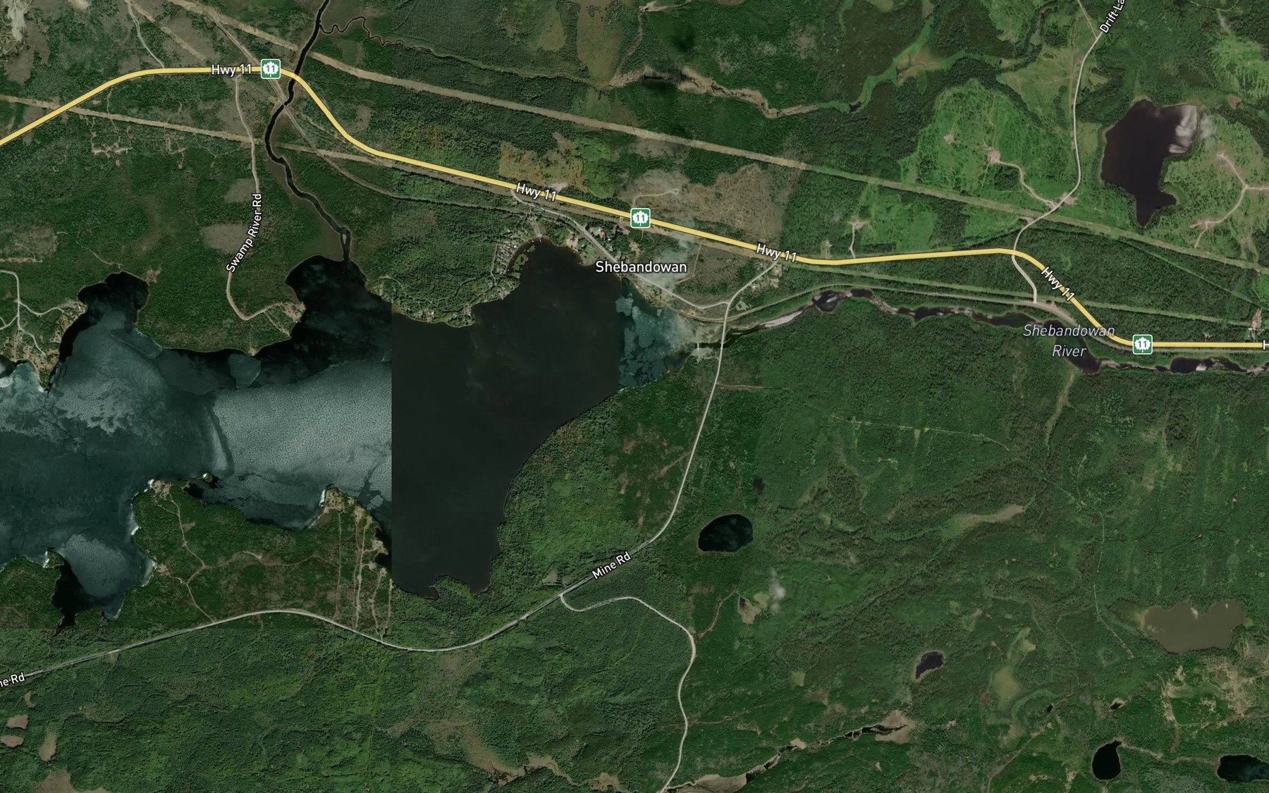 Satellite map of the Stewart Bay