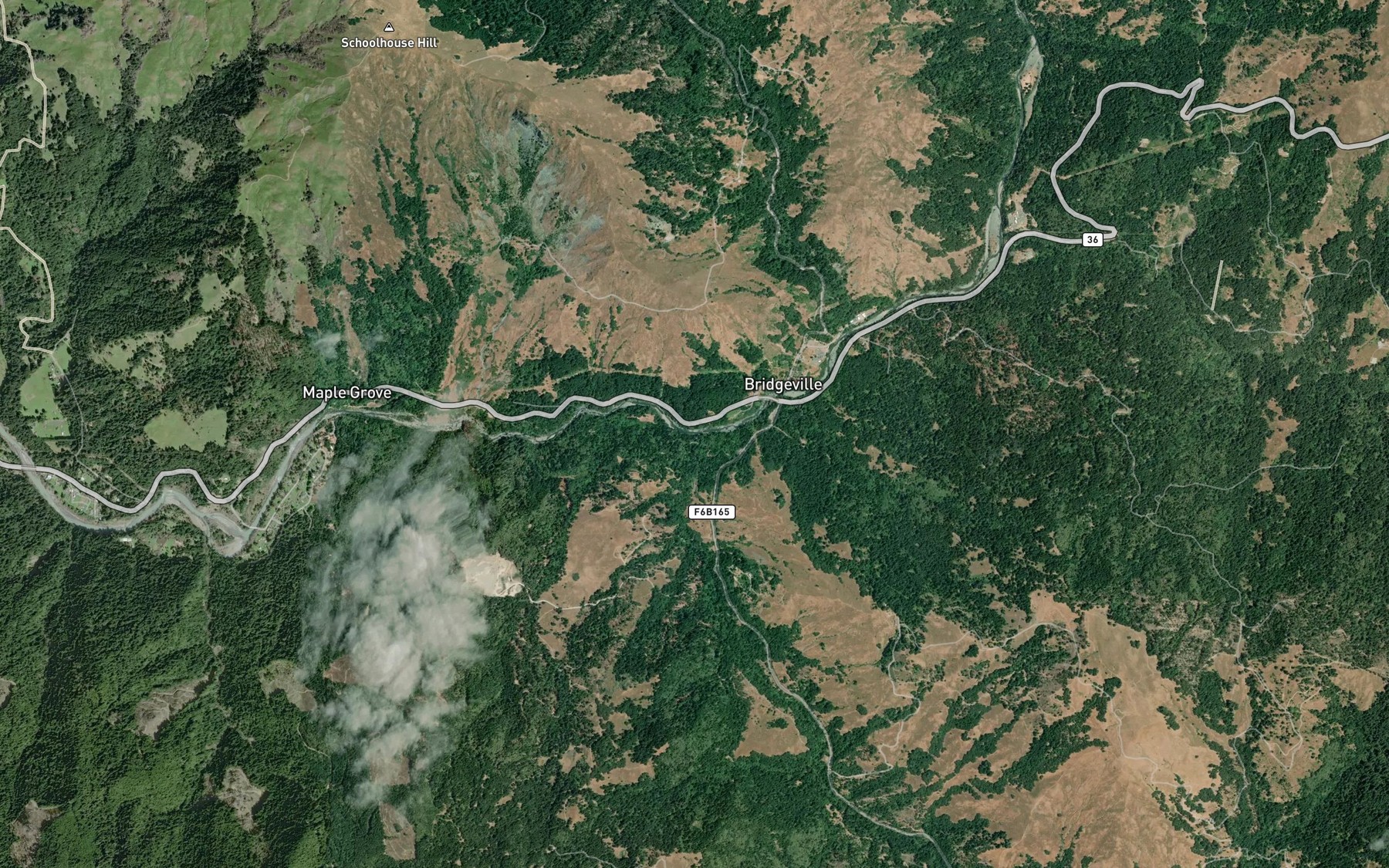 Satellite map of the Hoagland Creek