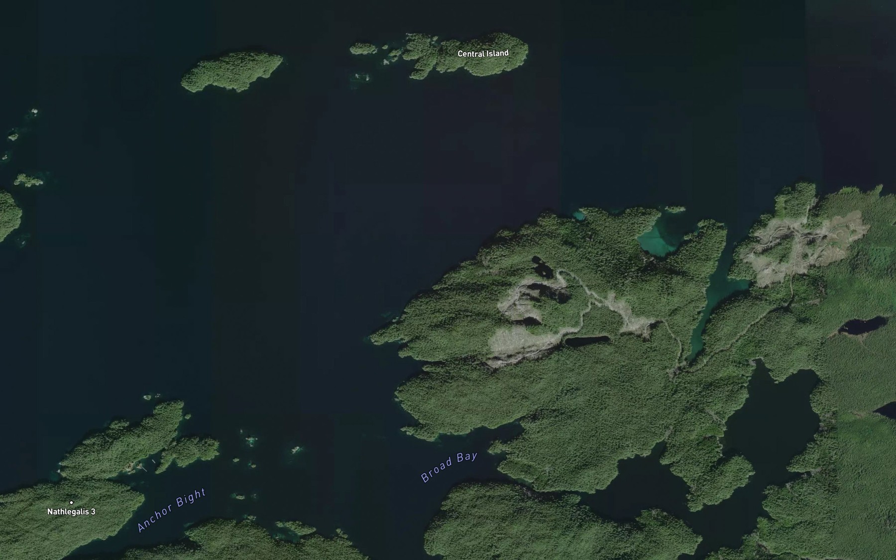 Satellite map of the Angle Bay