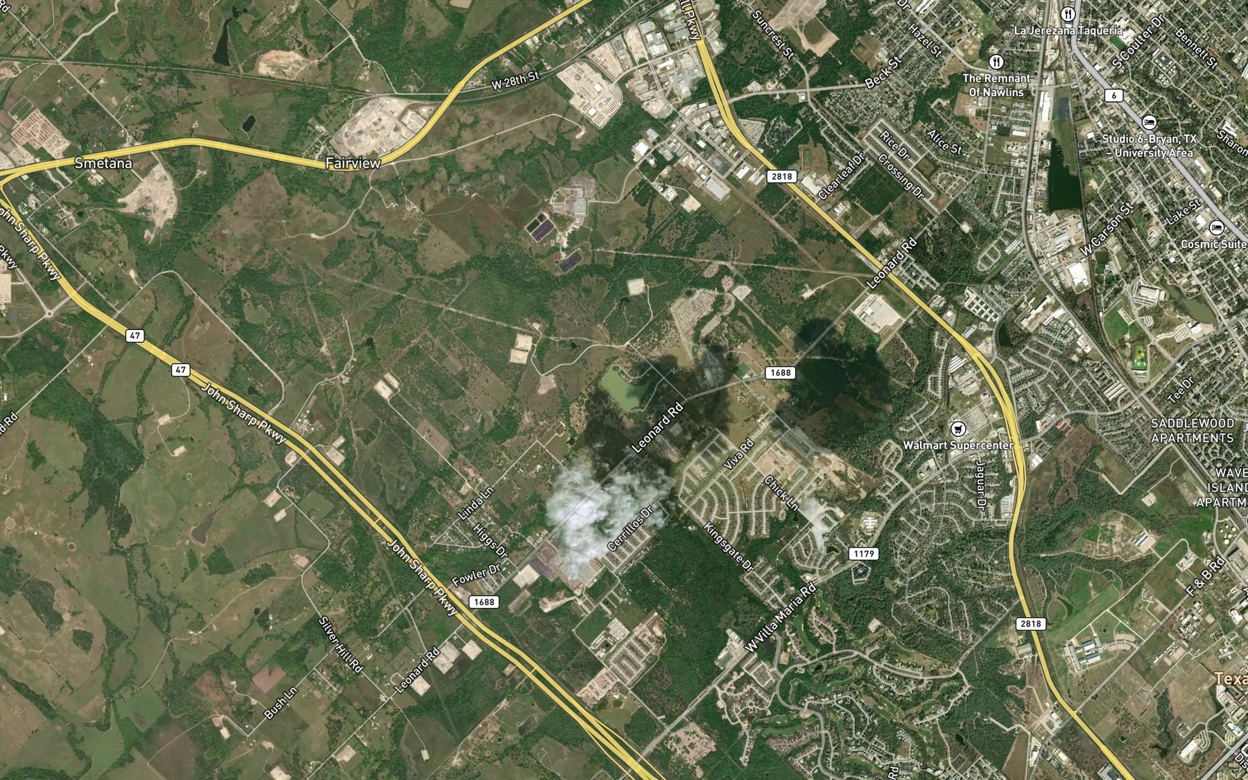 Satellite map of the Leisure Lake
