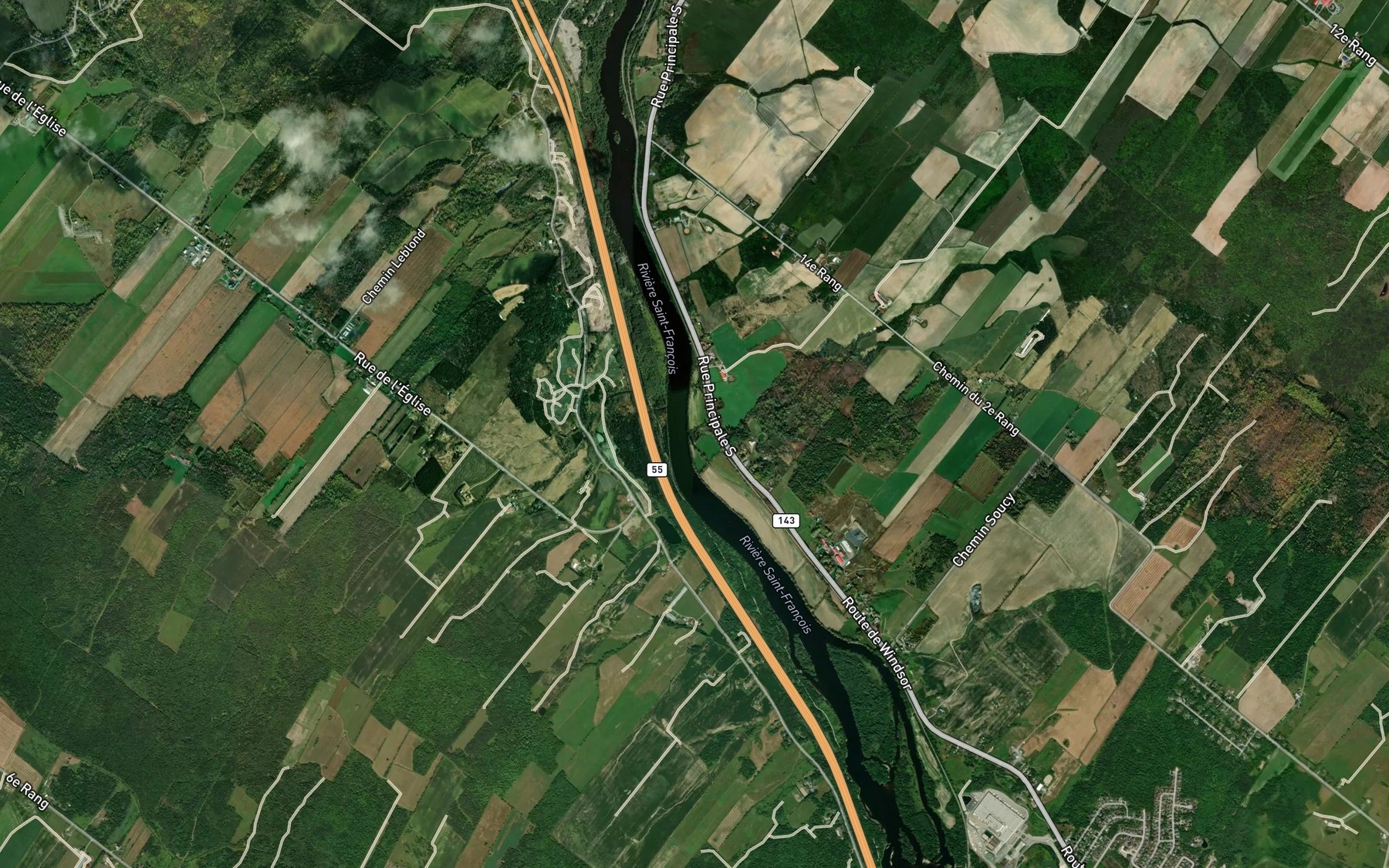 Satellite map of the Ruisseau Therrien