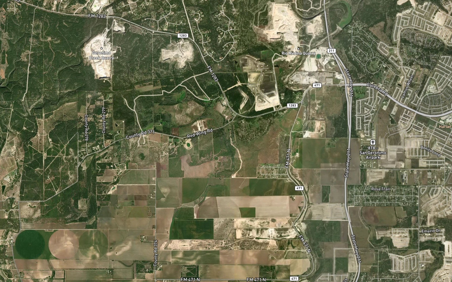Satellite map of the Limekiln Creek