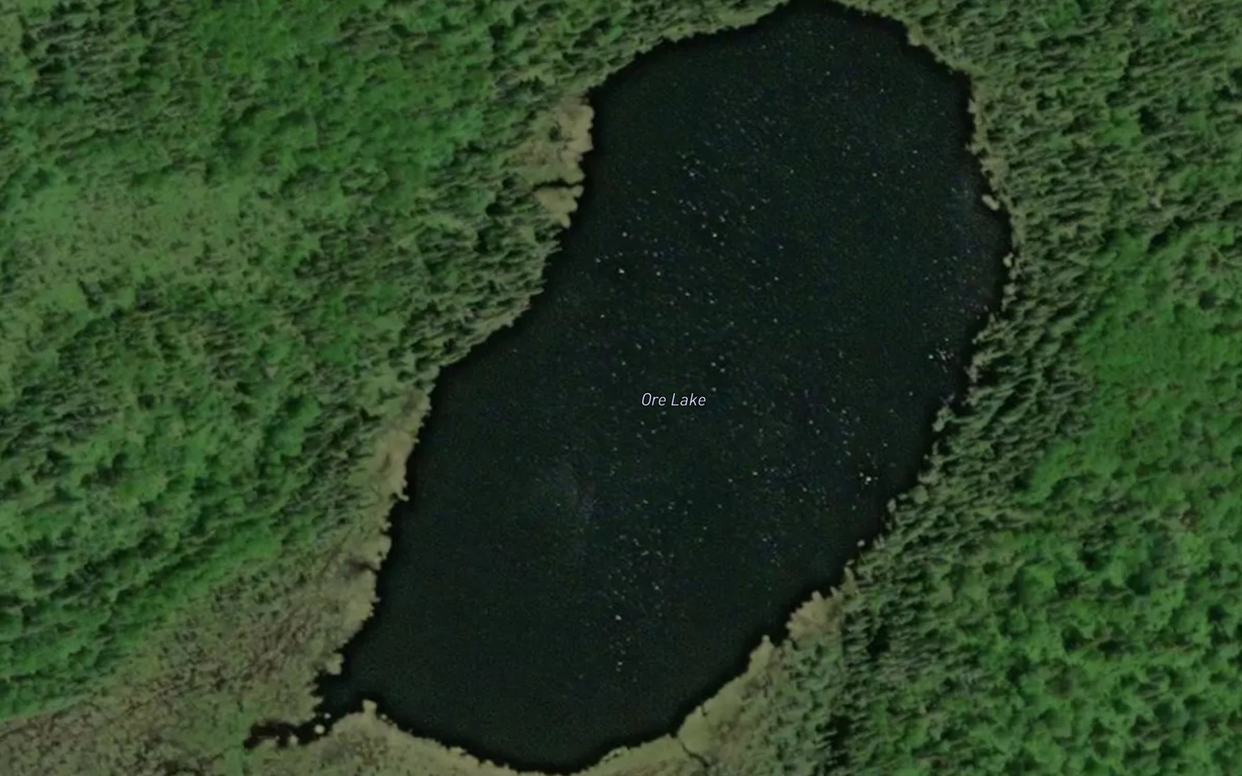 Satellite map of the Ore Lake